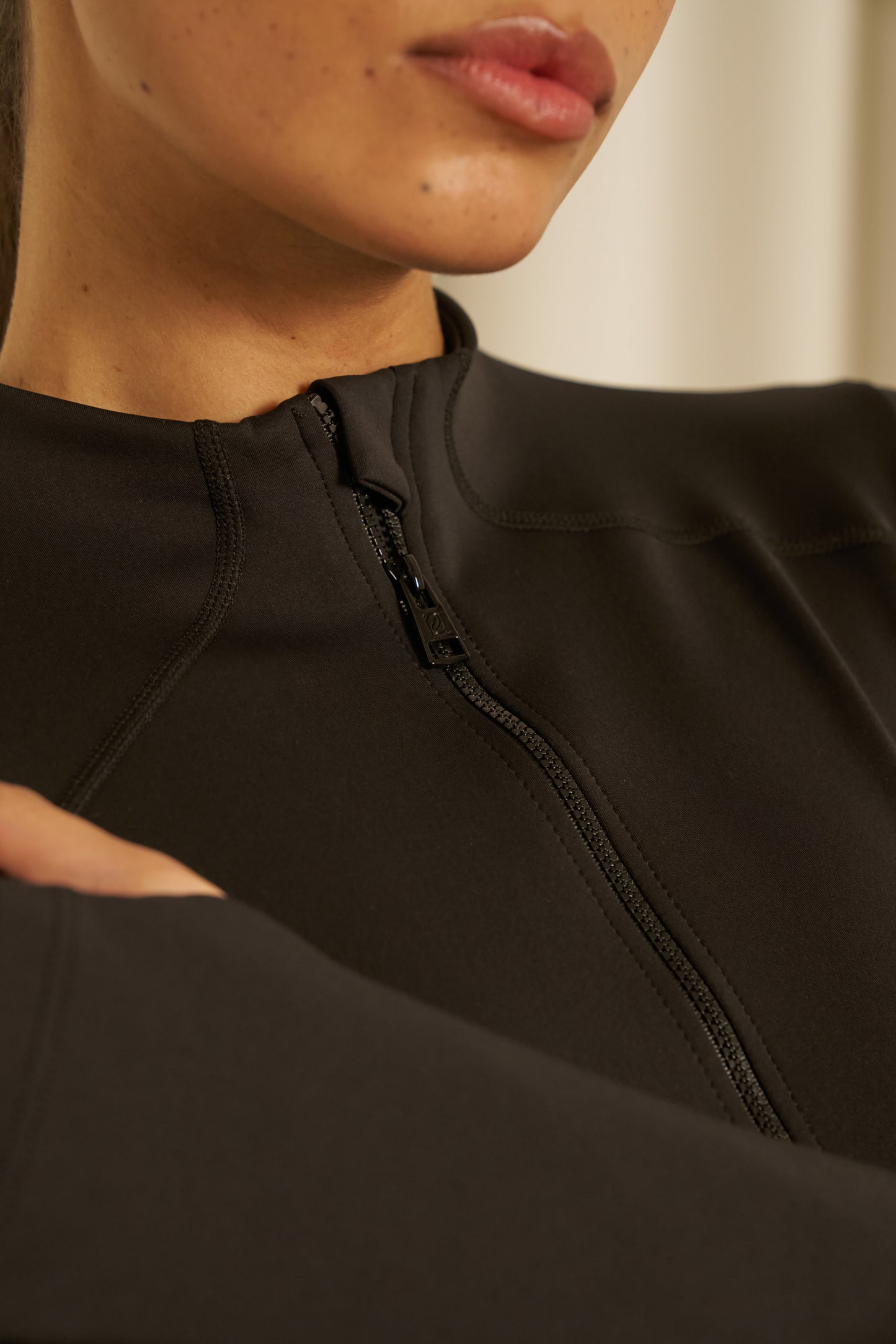 Smoothform Zip Through Seam Detail Active Jacket - Core Black