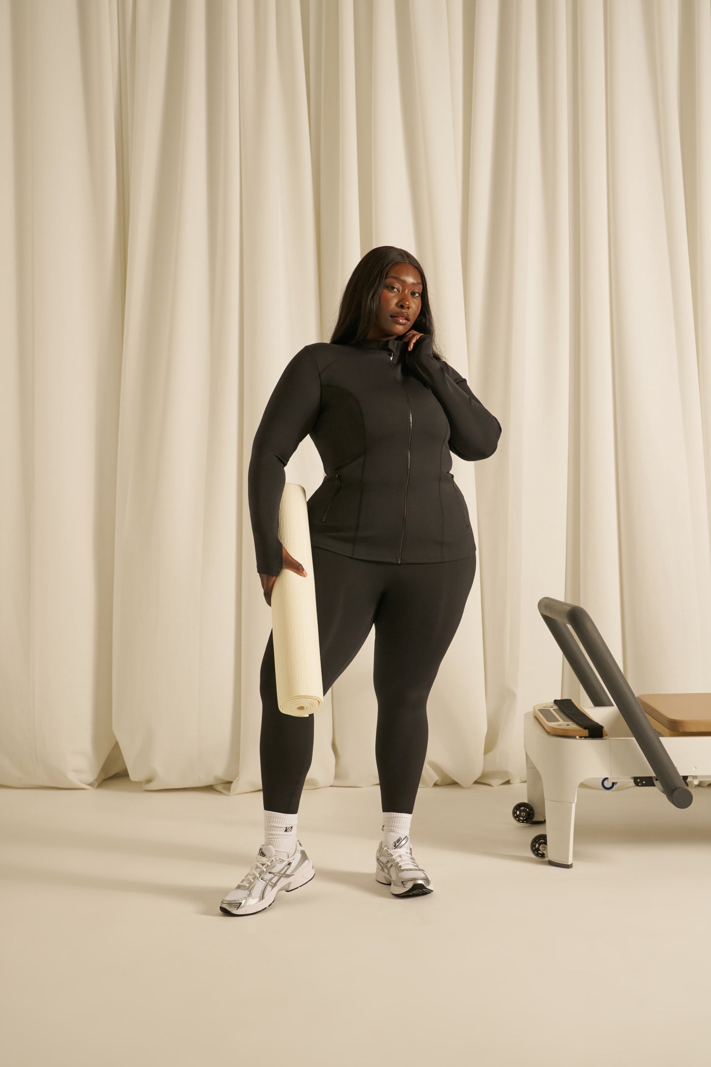 Smoothform Zip Through Seam Detail Active Jacket - Core Black