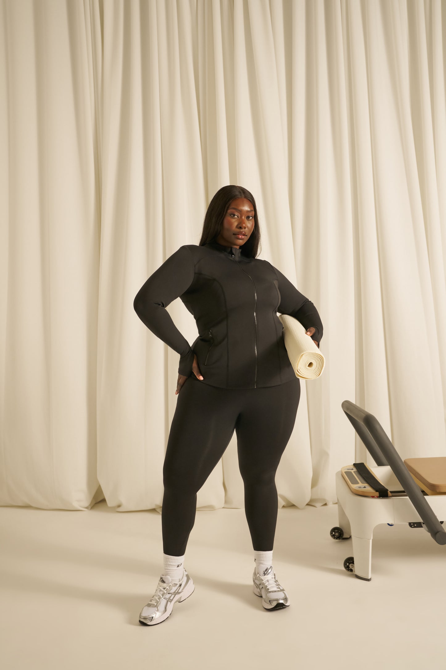 Smoothform Zip Through Seam Detail Active Jacket - Core Black