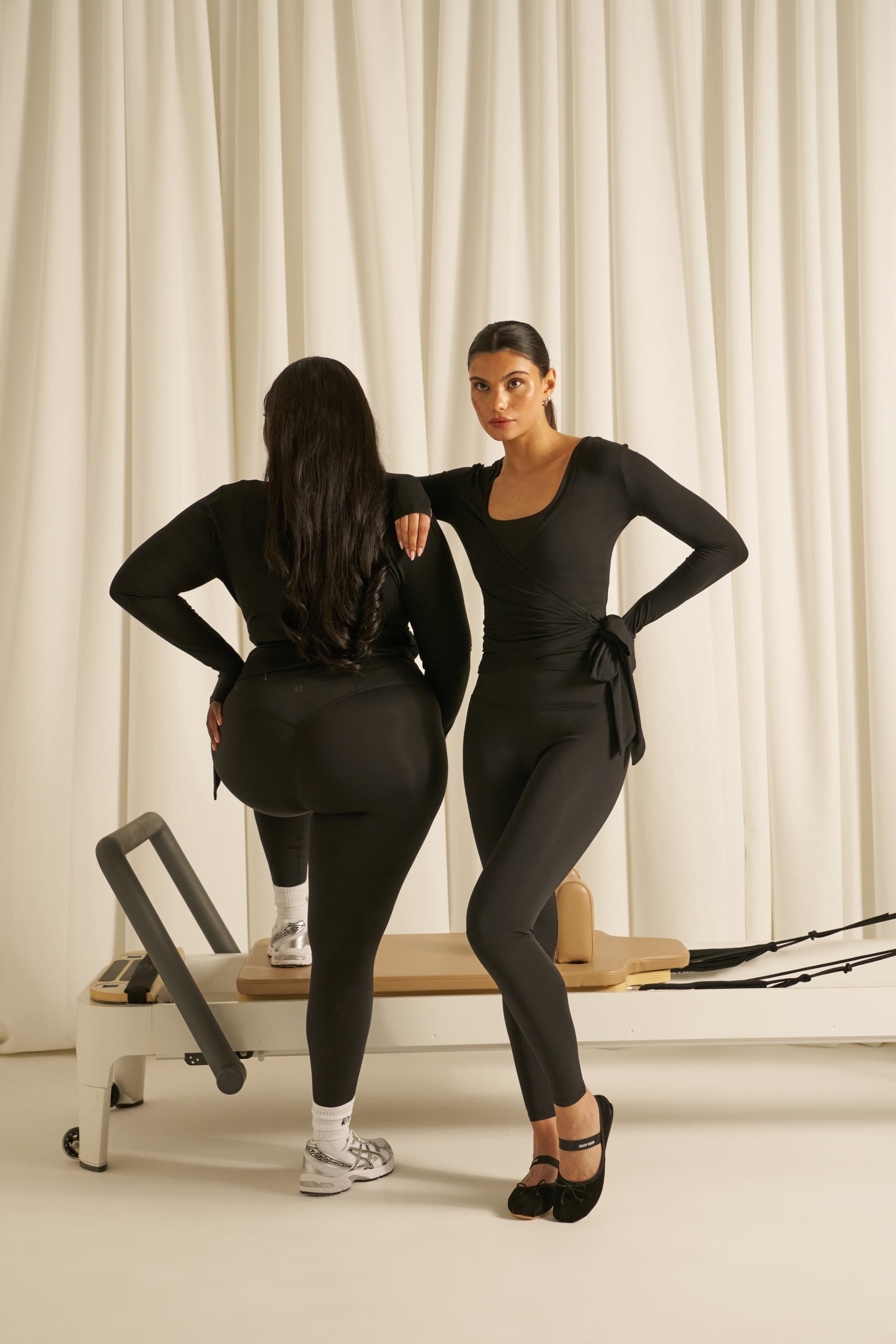 Ballet Wrap Long Sleeve Top - Core Black