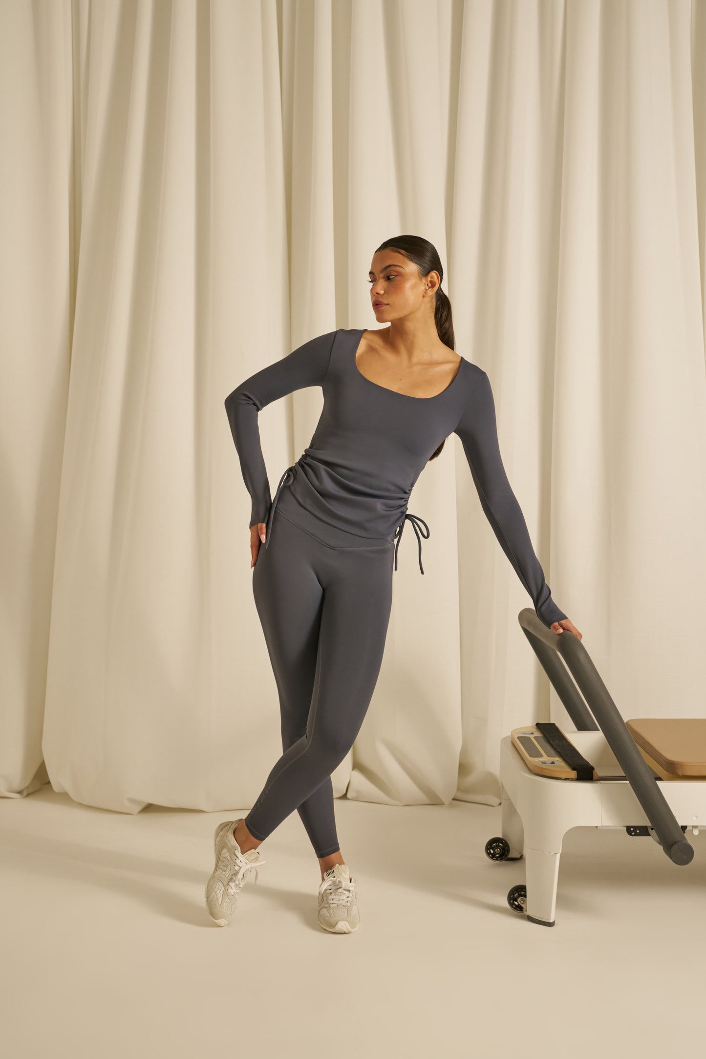 Smoothform Wrap Waistband High Waist Leggings - Slate Blue