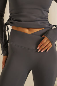 Smoothform Wrap Waistband High Waist Leggings - Slate Blue