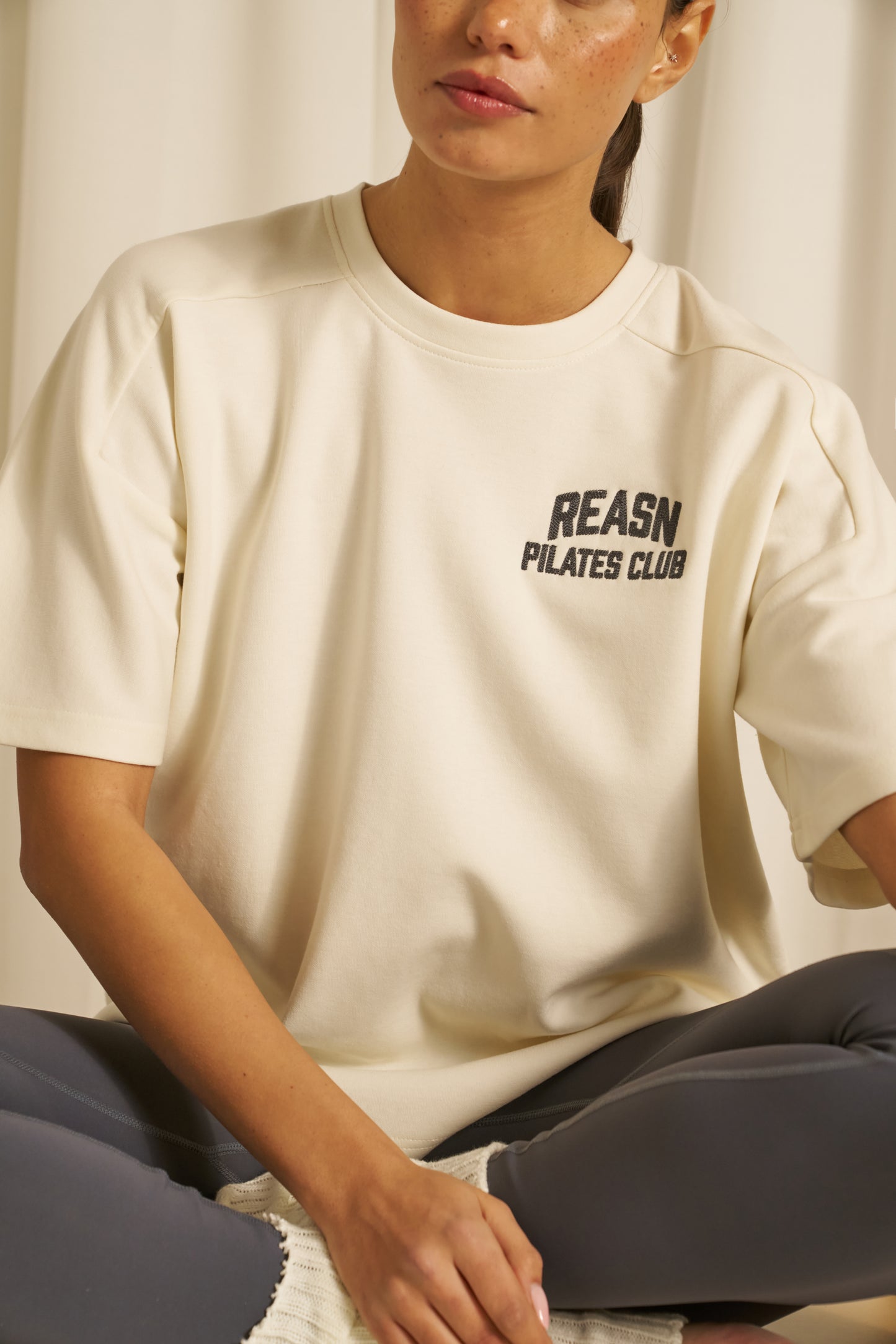 Oversized Boyfriend Fit T-Shirt - Crème
