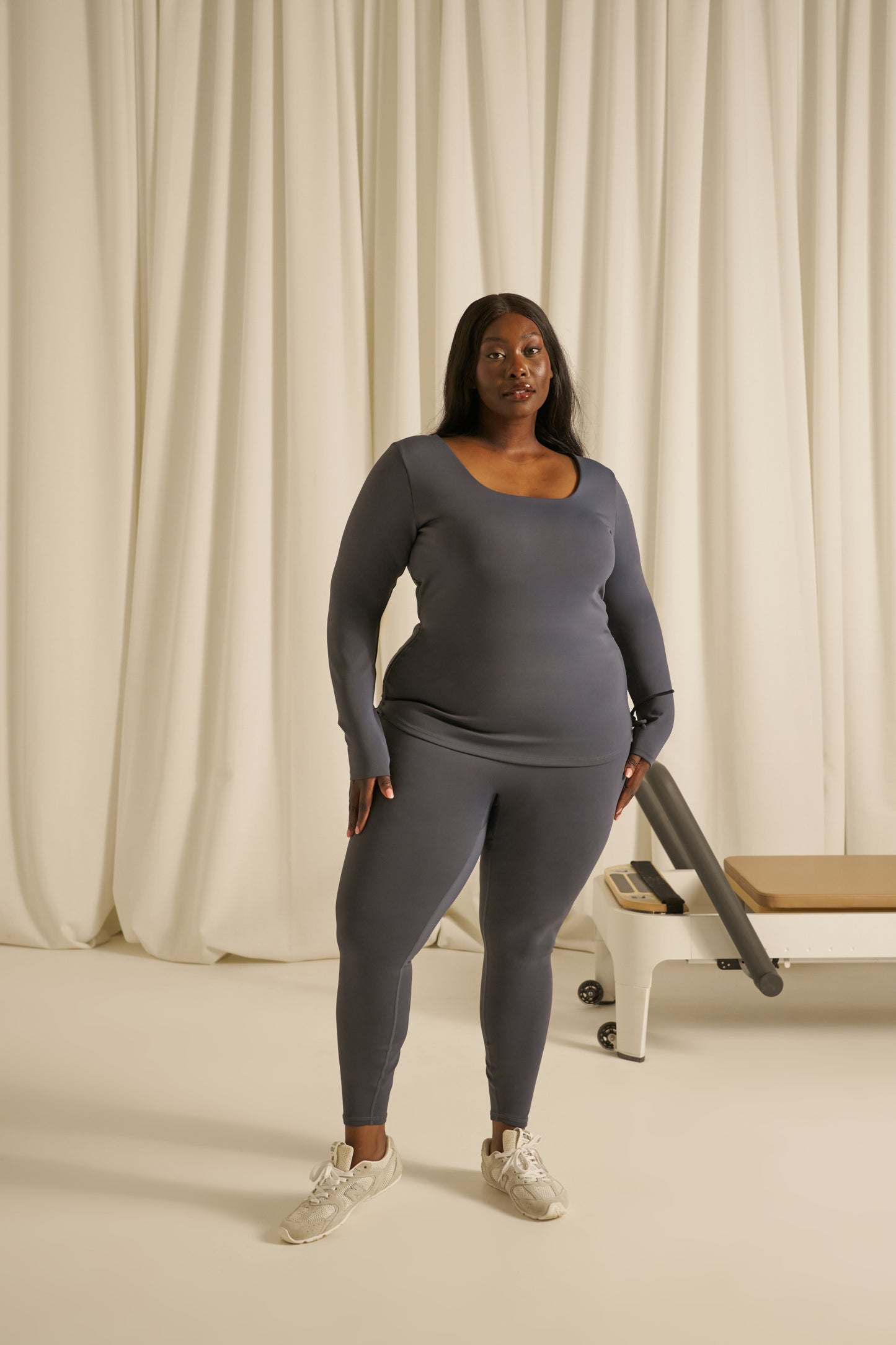 Smoothform Wrap Waistband High Waist Leggings - Slate Blue