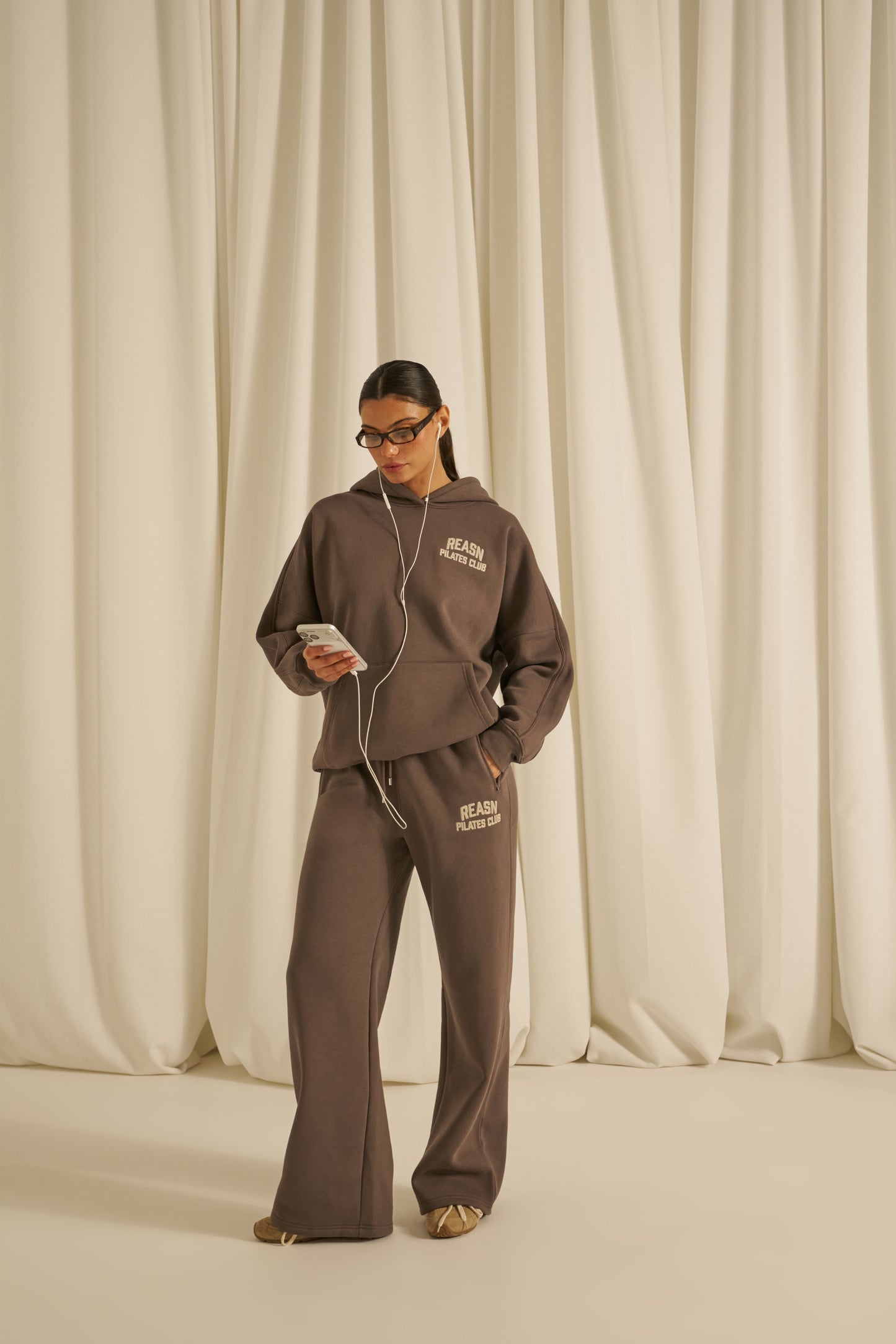 Oversized Graphic Hoodie - Plum Truffle