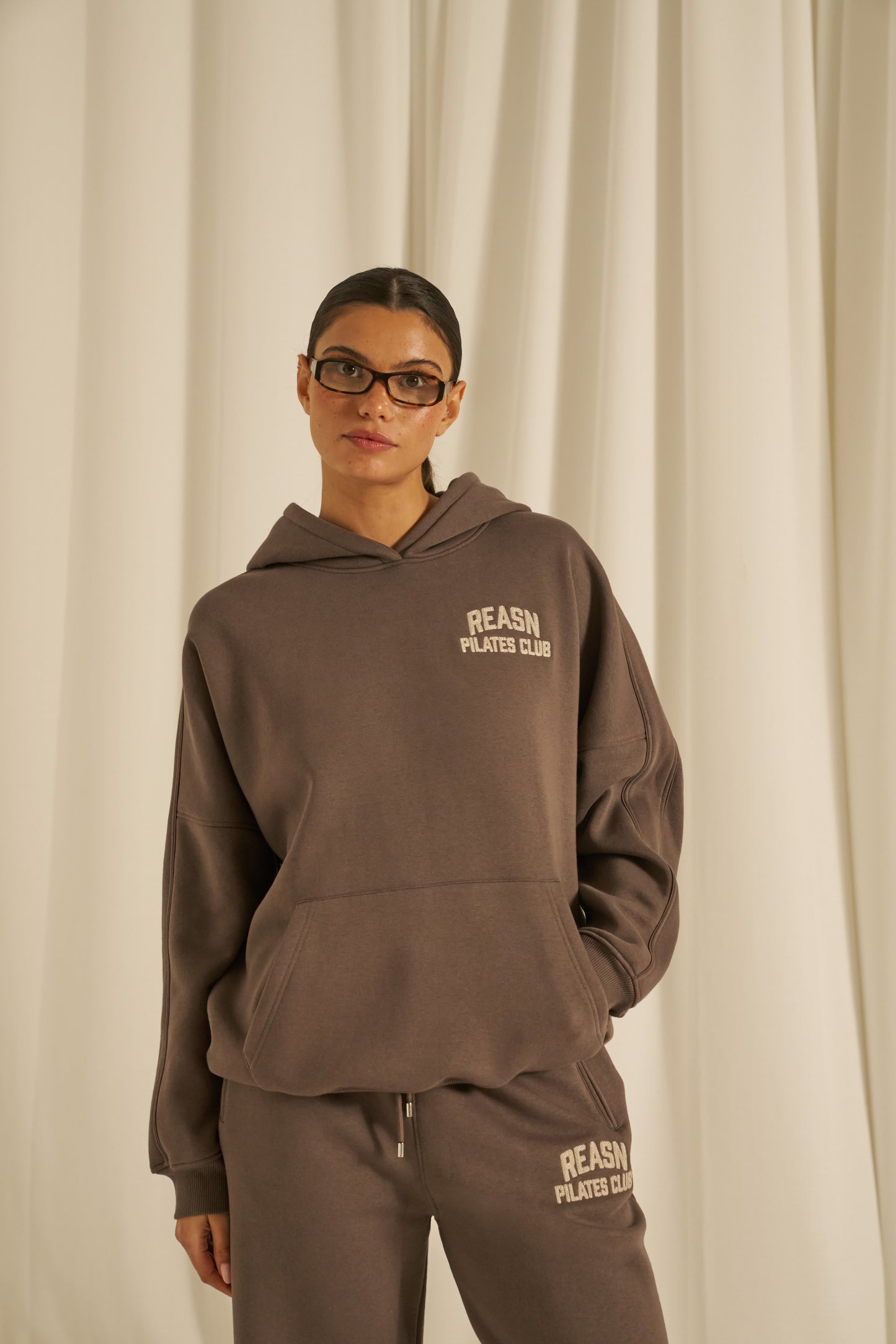 Oversized Graphic Hoodie - Plum Truffle