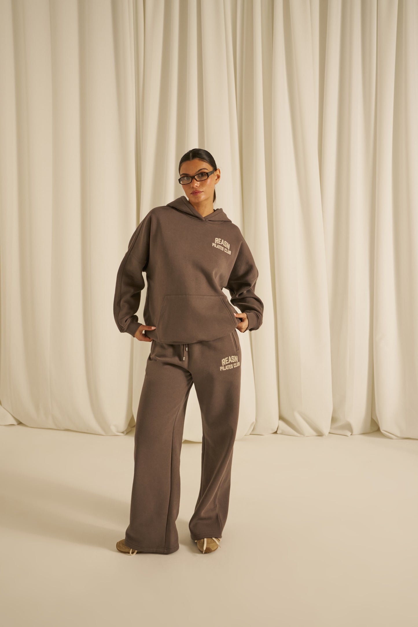 Oversized Graphic Hoodie - Plum Truffle