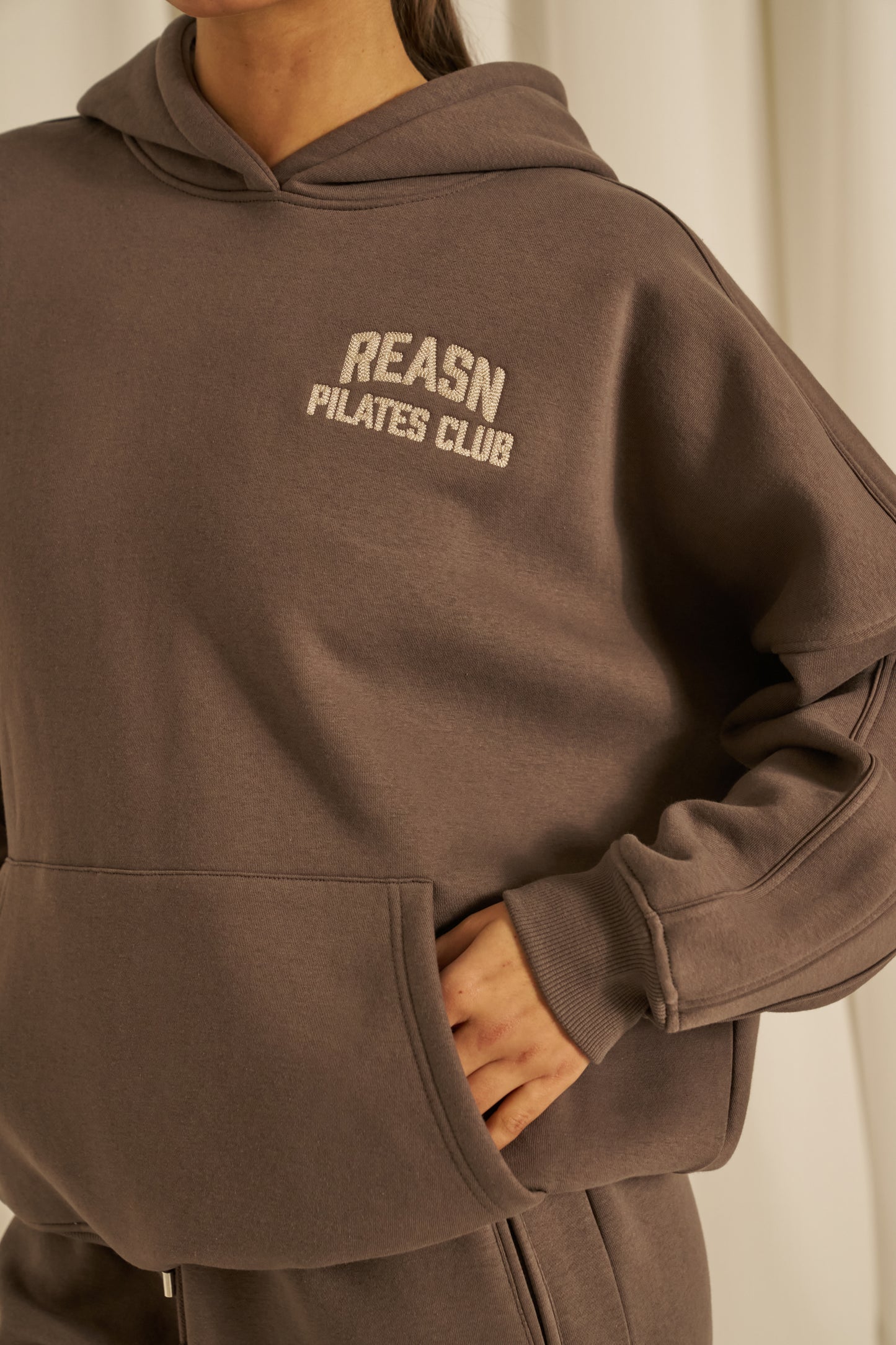 Oversized Graphic Hoodie - Plum Truffle