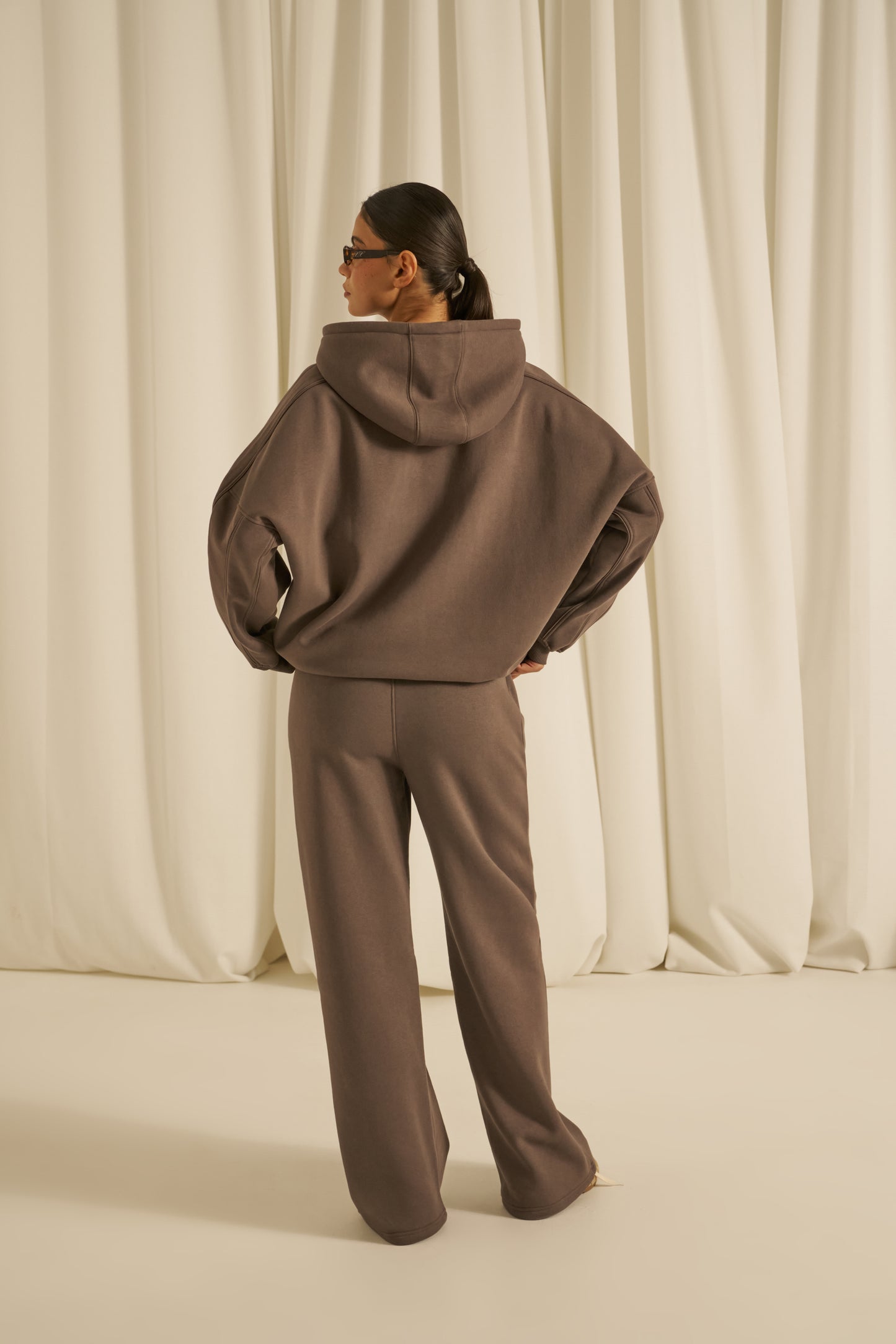 Oversized Graphic Hoodie - Plum Truffle