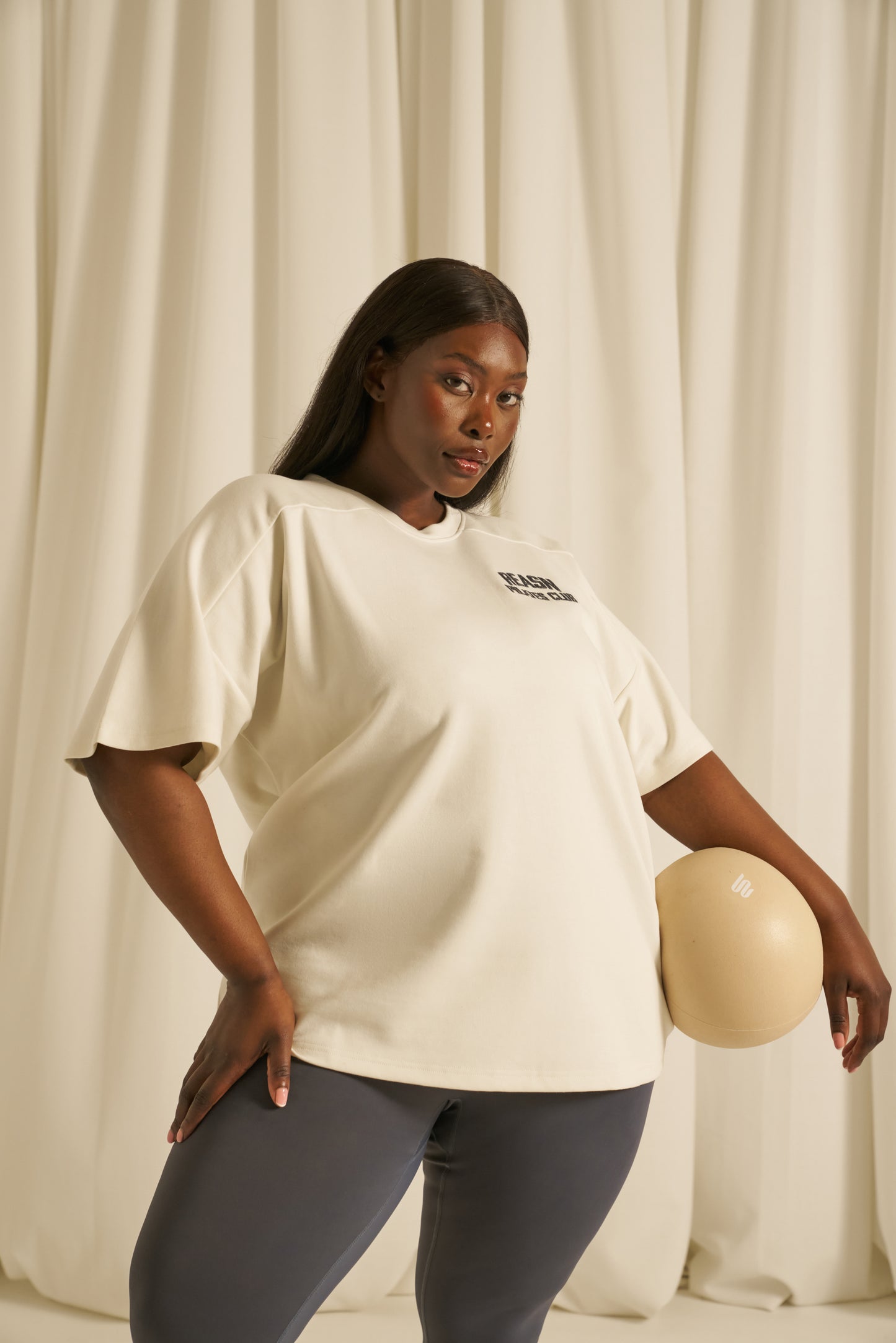Oversized Boyfriend Fit T-Shirt - Crème