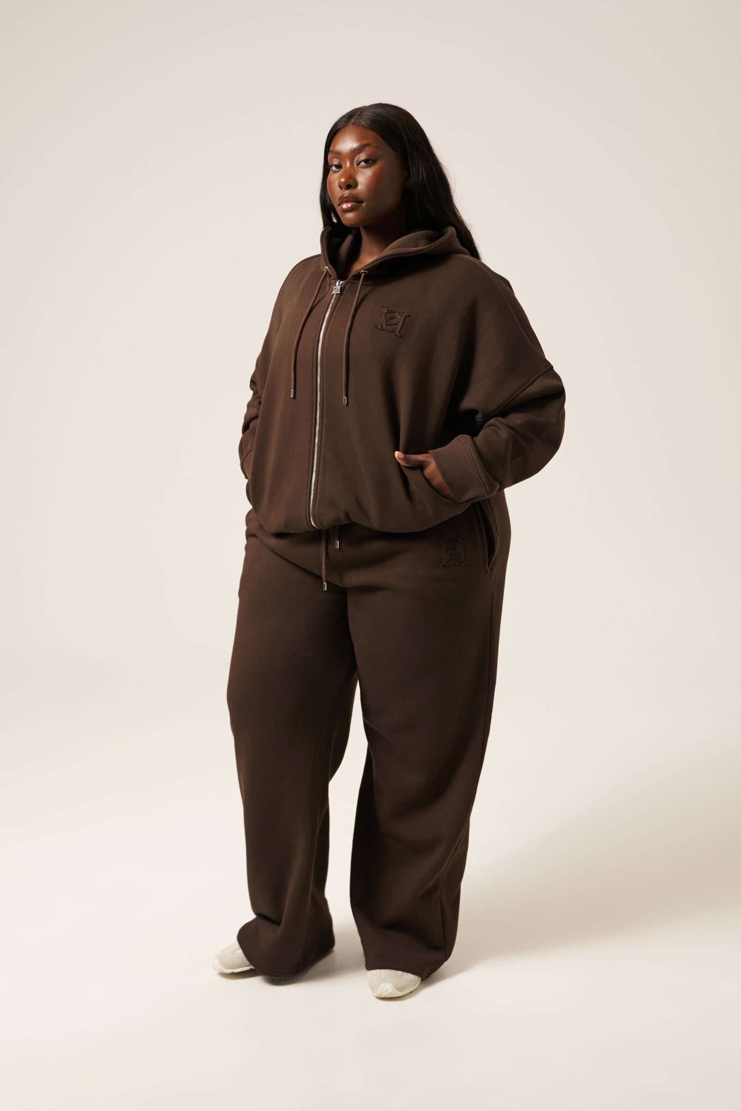 Zip Through Hoodie - Espresso