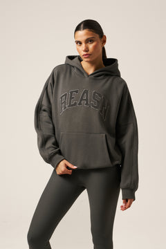 Oversized Branded Hoodie - Graphite
