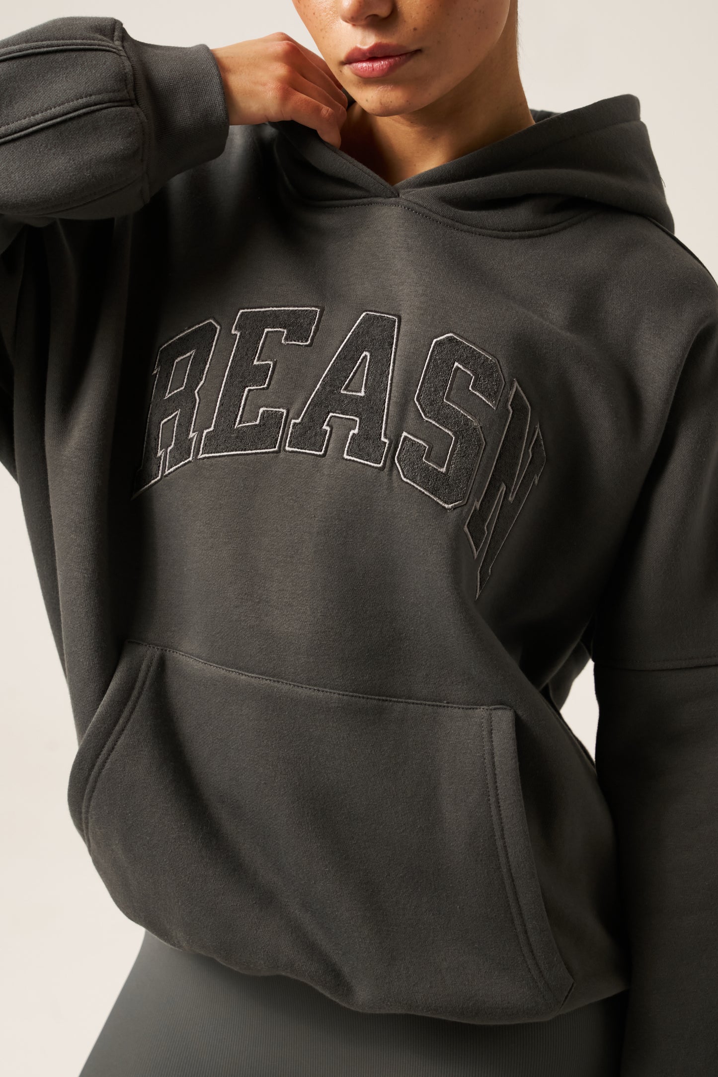 Oversized Branded Hoodie - Graphite