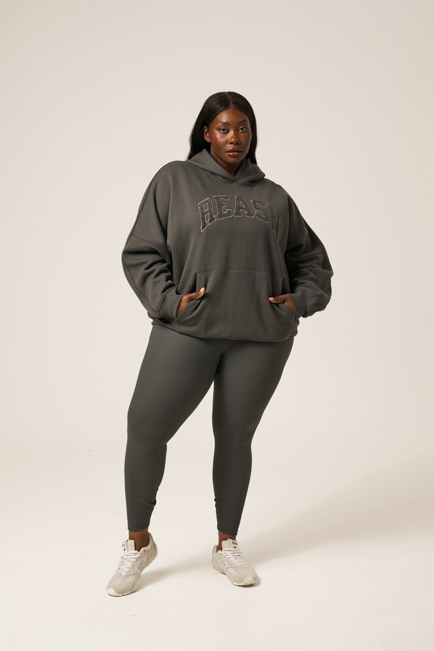 Oversized Branded Hoodie - Graphite