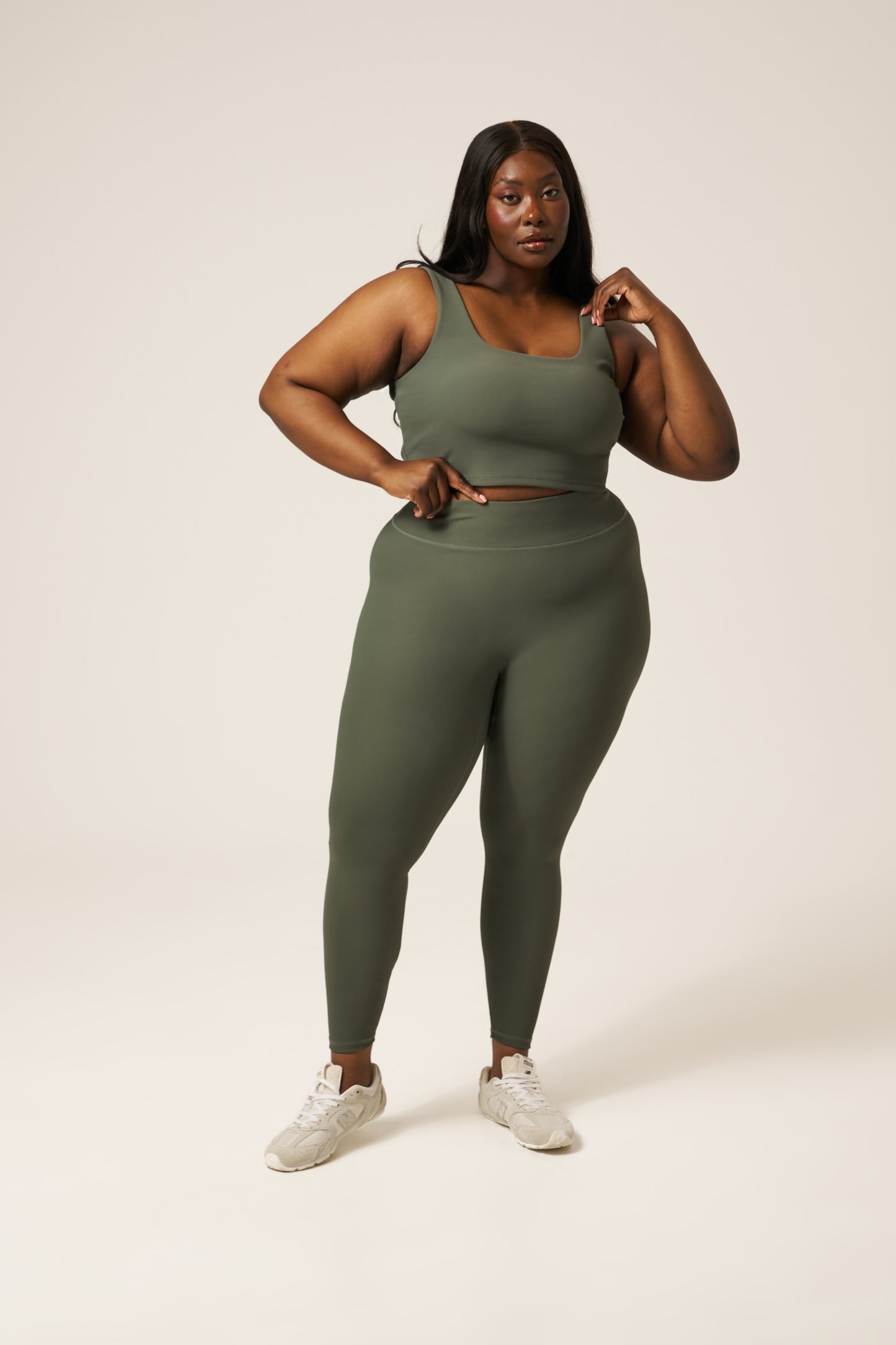 The Sculpt Built In Sports Bra - Dusty Khaki