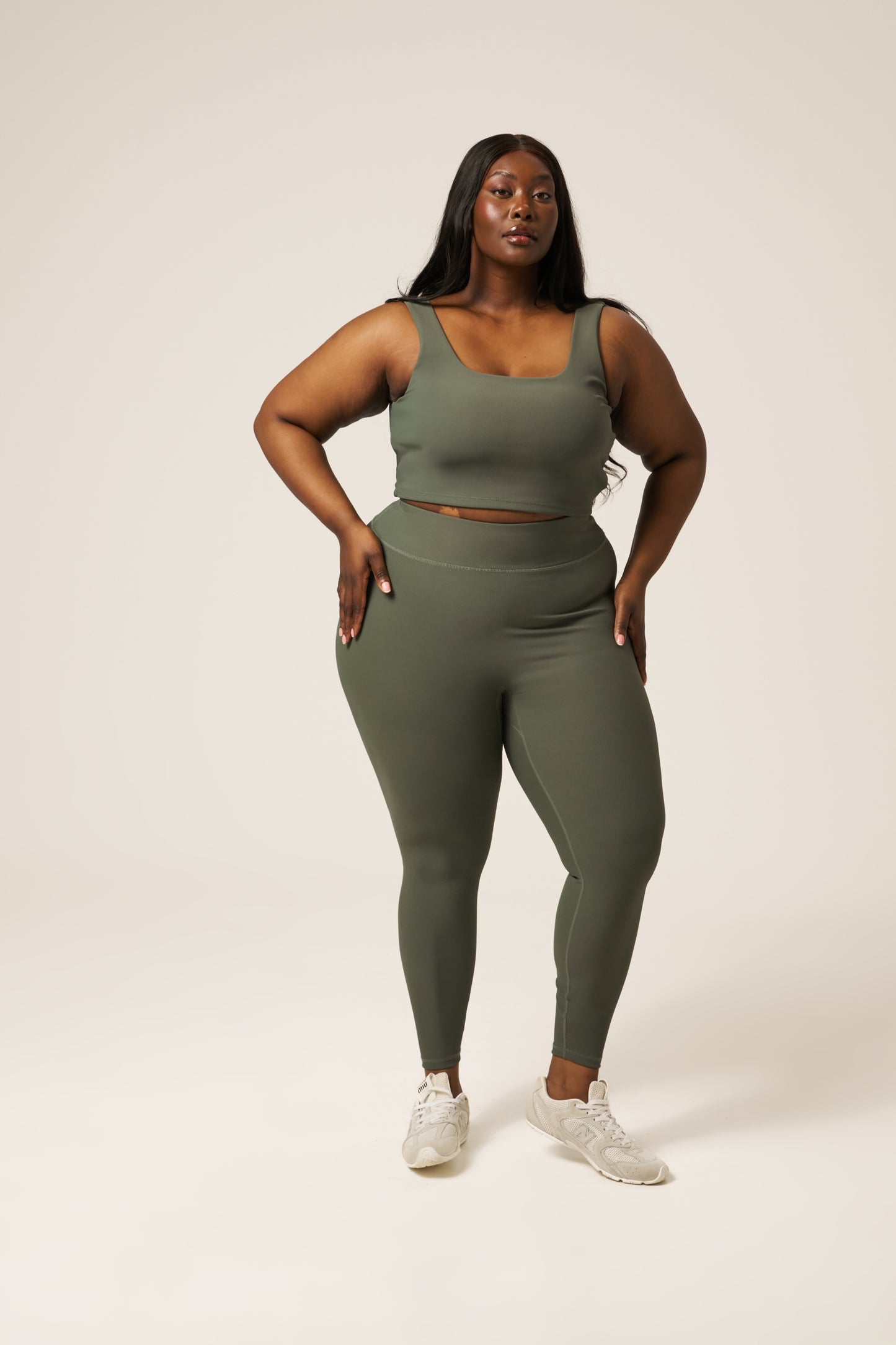 The Sculpt High Waist Leggings - Dusty Khaki