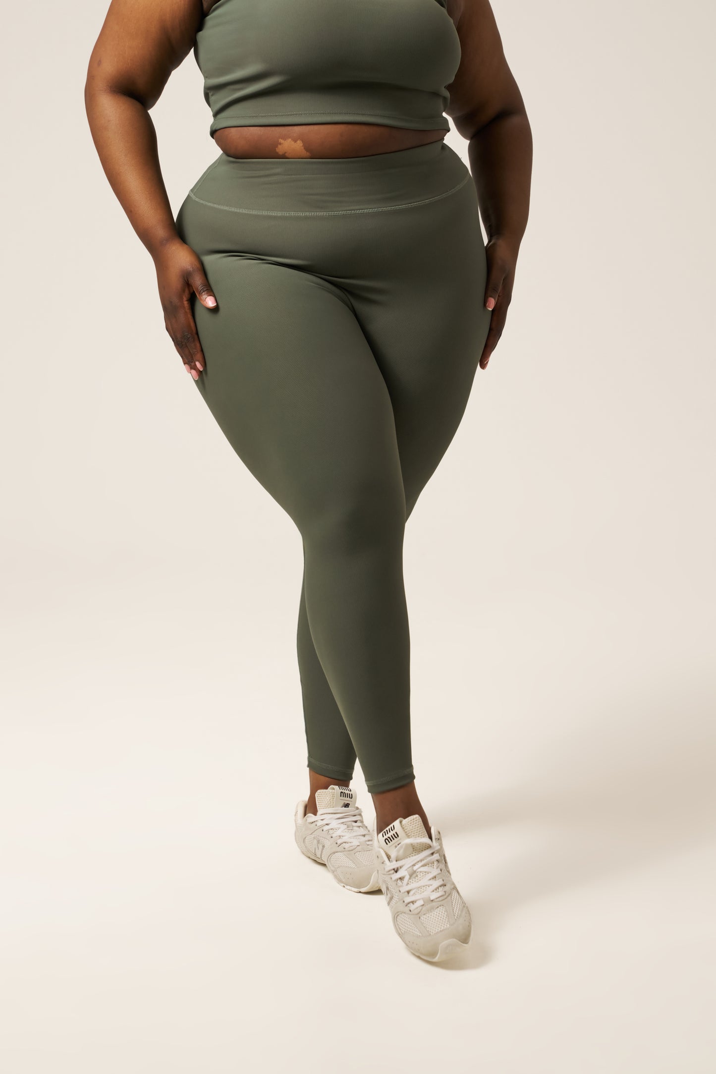 The Sculpt High Waist Leggings - Dusty Khaki
