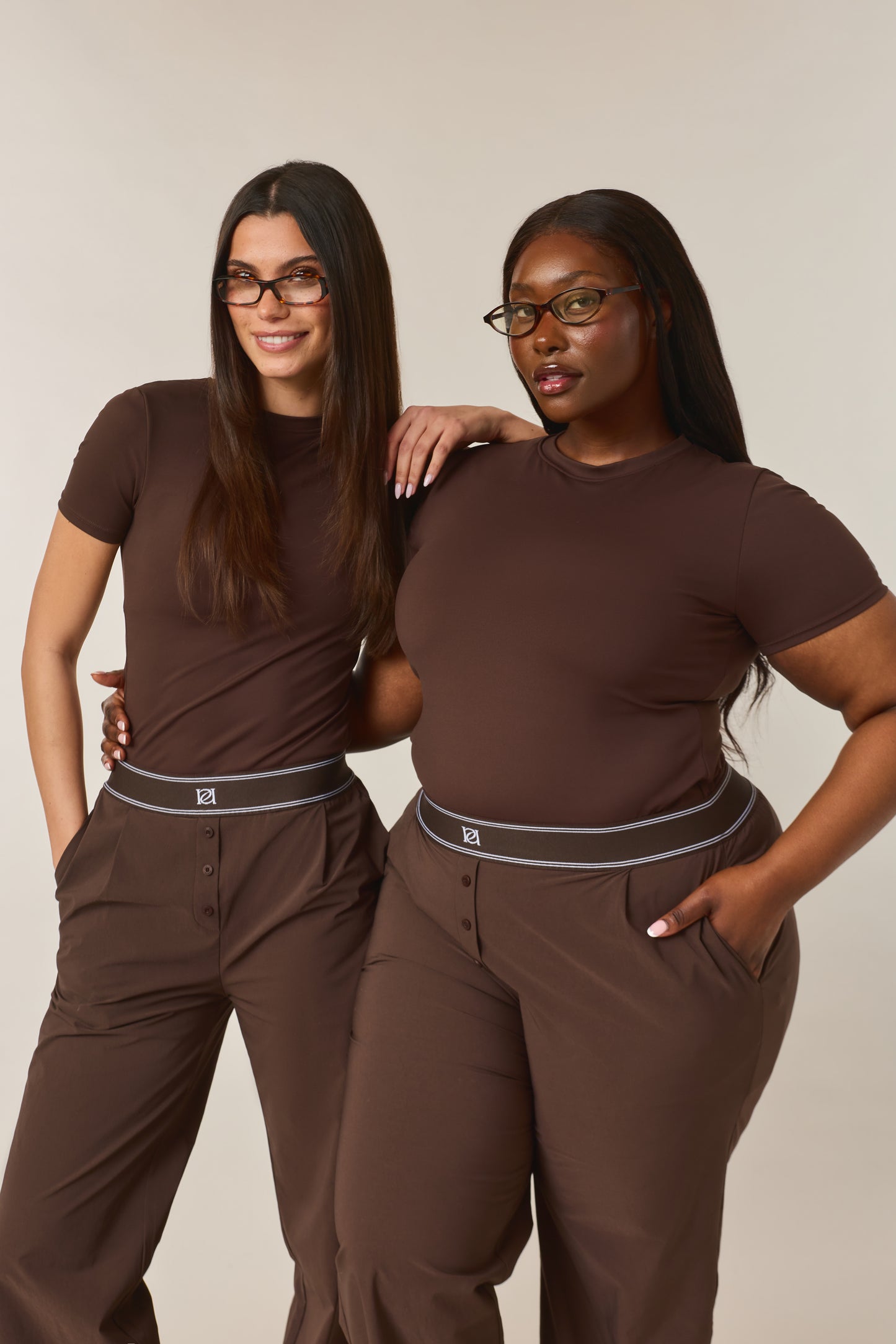 Sculpting Built In Bra Short Sleeve Baby Tee - Espresso
