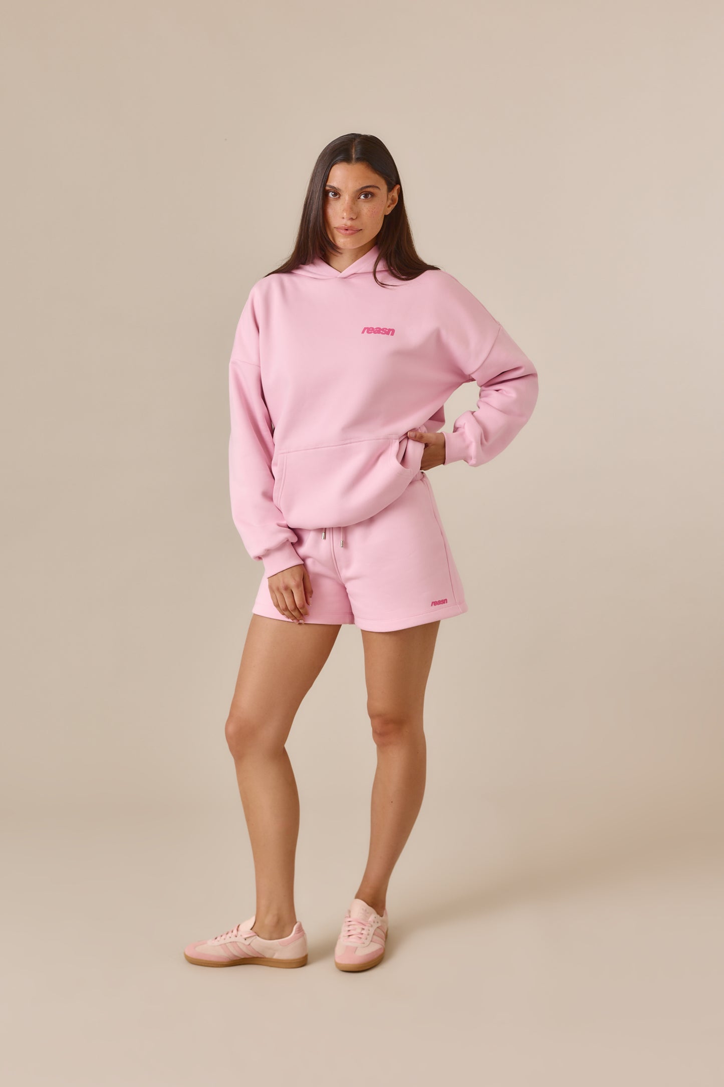 Reversible Stripe High Waist Shorts - Ballerina Pink