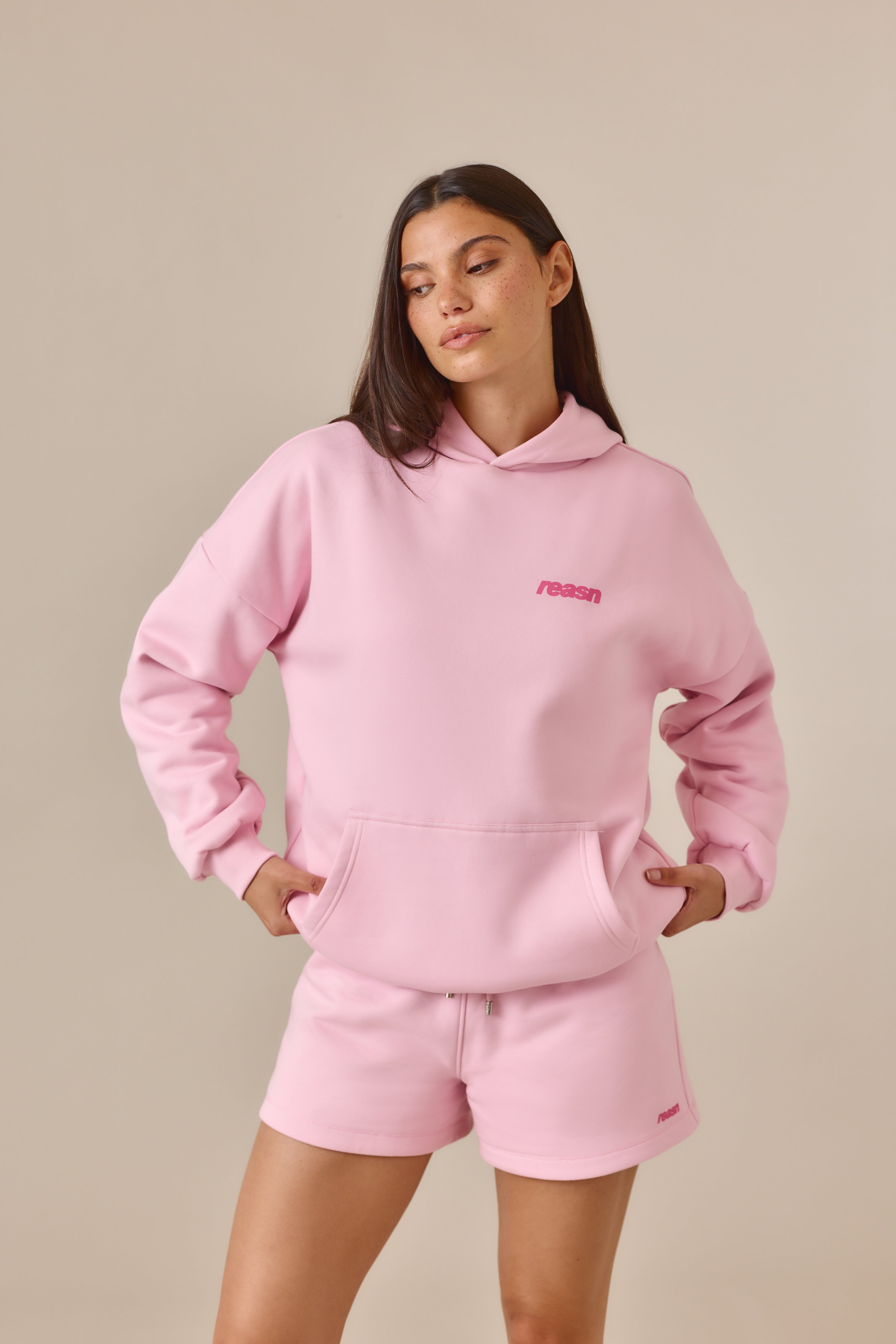 Reversible Stripe Oversized Hoodie - Ballerina Pink – reasn Reversible Stripe Oversized Hoodie - Ballerina Pink – reasn