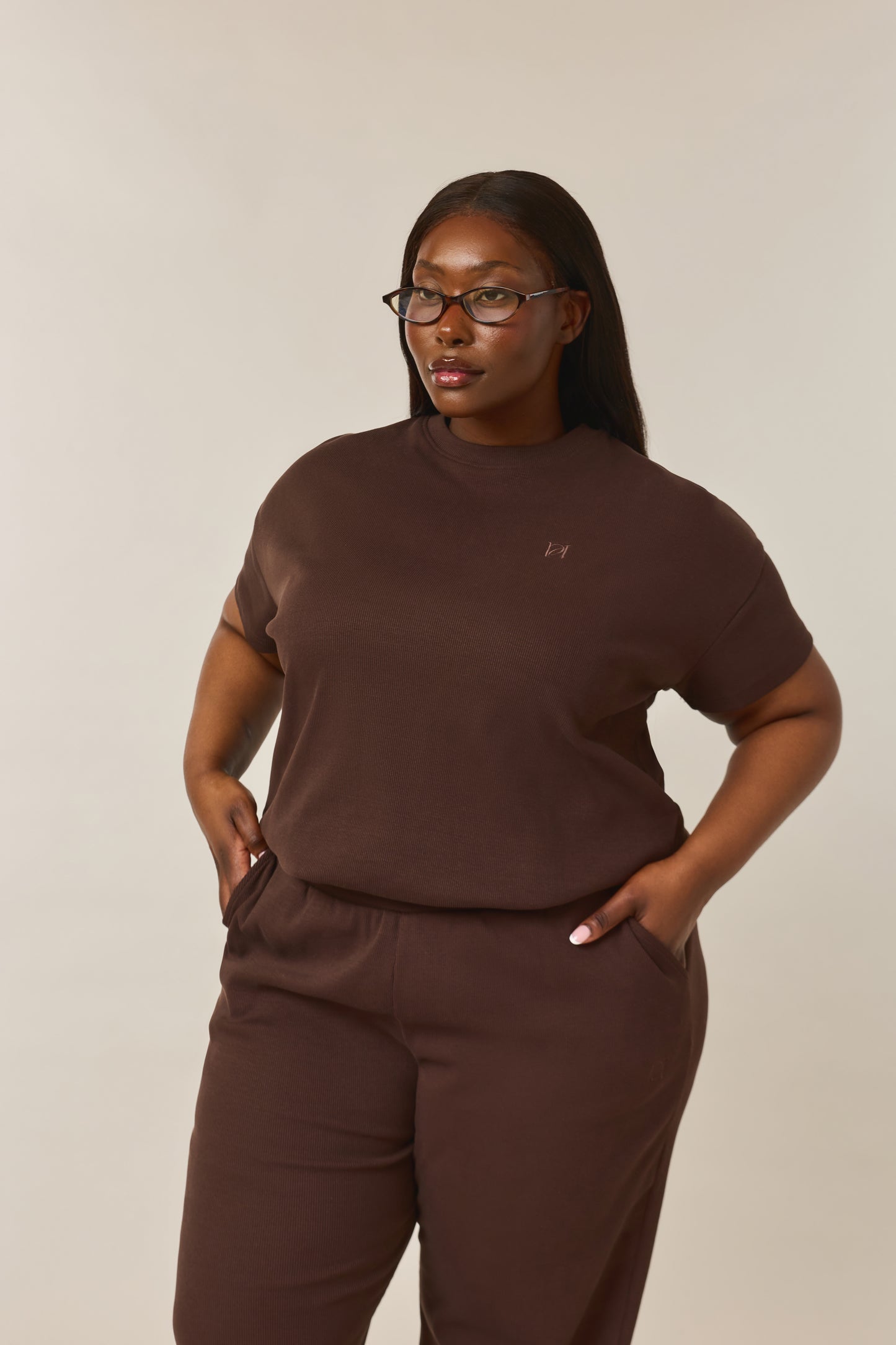 Rib Short Sleeve 2 In 1 - Espresso