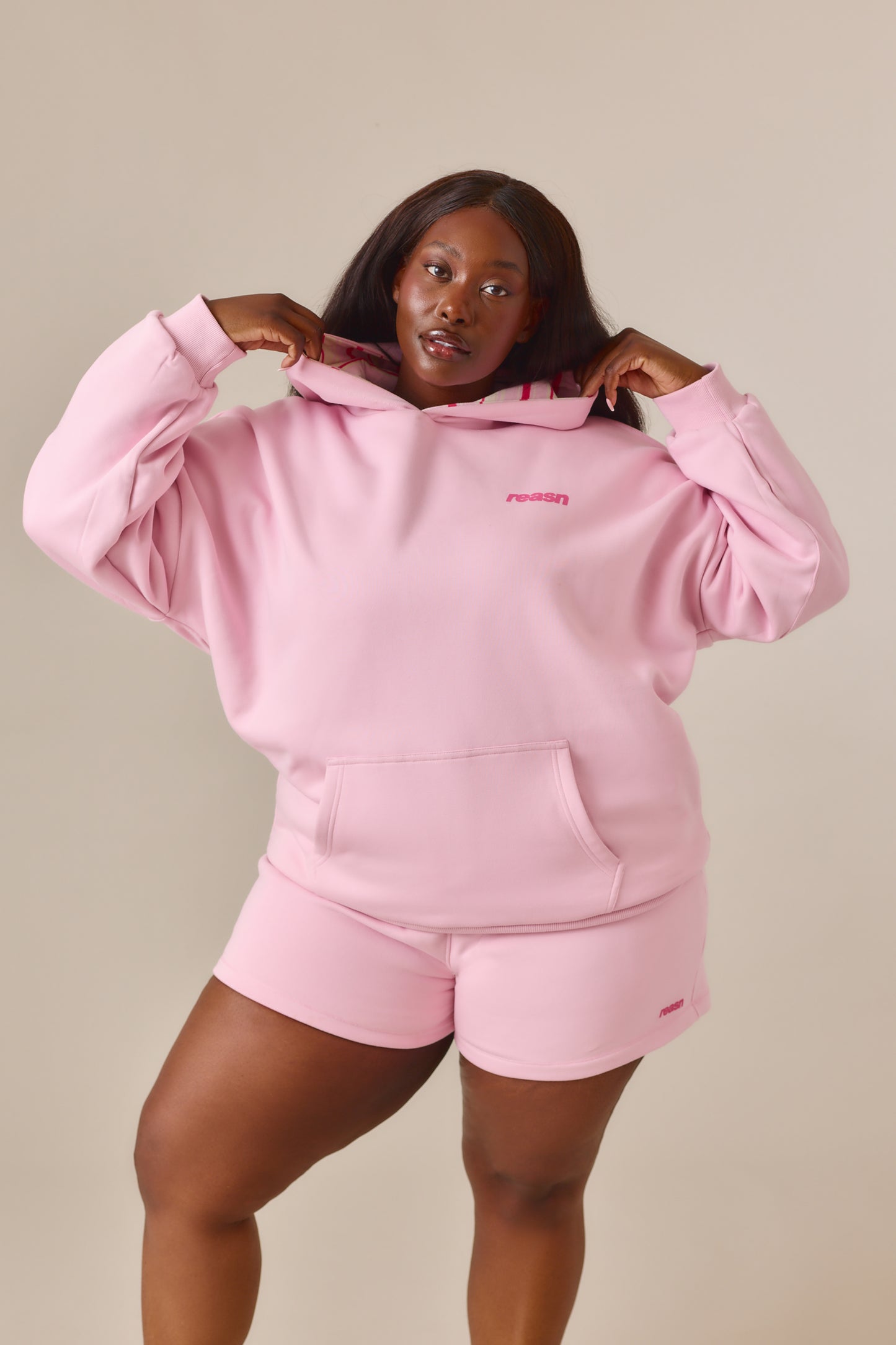 Reversible Stripe High Waist Shorts - Ballerina Pink