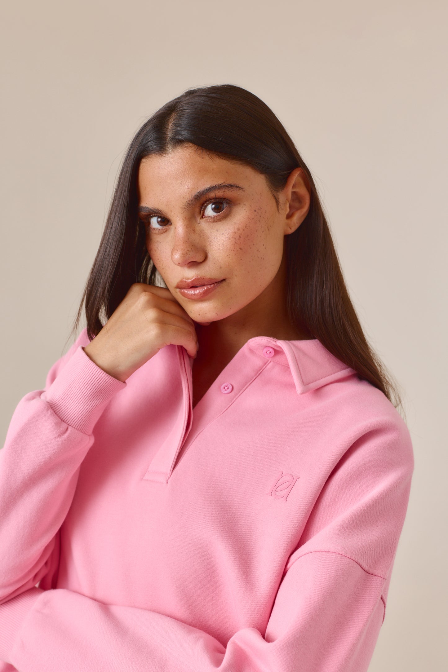 Button Front Collar 2 In 1 Short Tracksuit - Bubblegum Pink