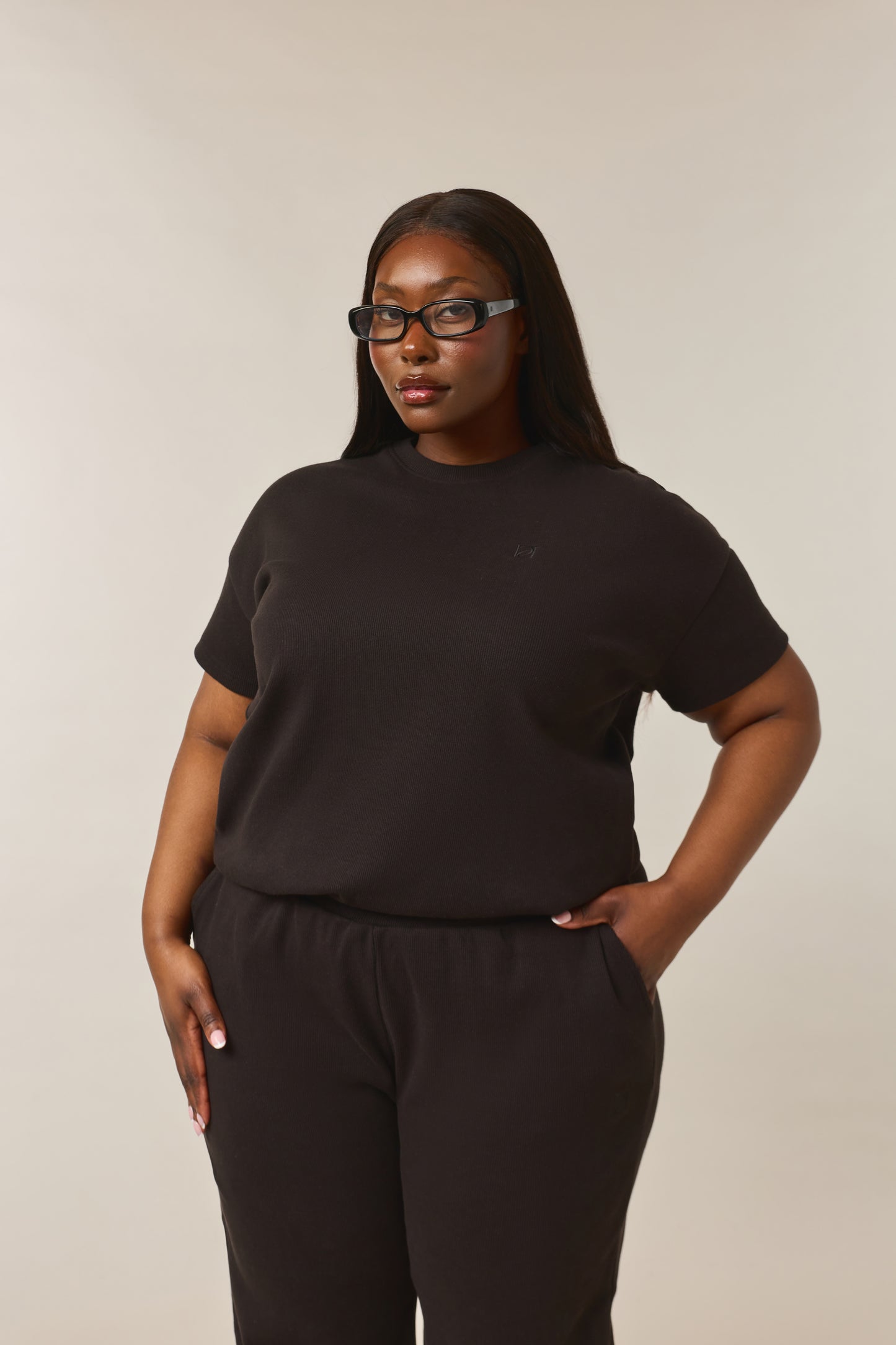 Rib Short Sleeve 2 In 1 - Core Black