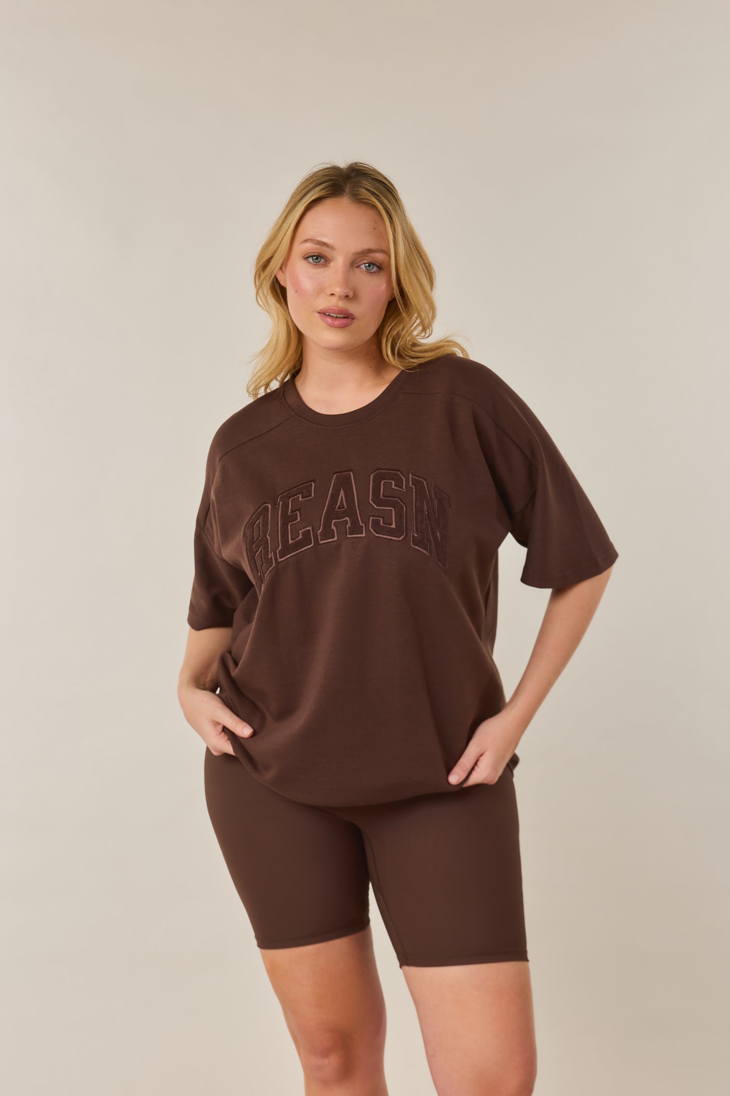 Oversized Branded T-Shirt - Espresso