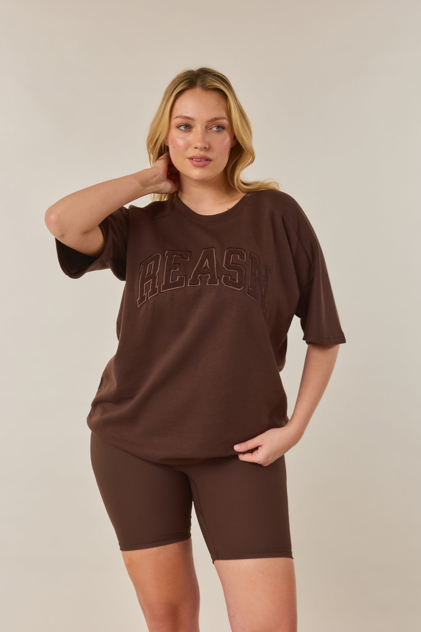 Oversized Branded T-Shirt - Espresso