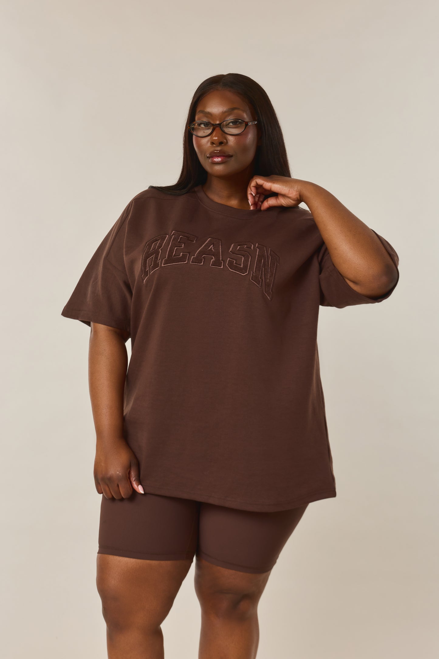 Oversized Branded T-Shirt - Espresso