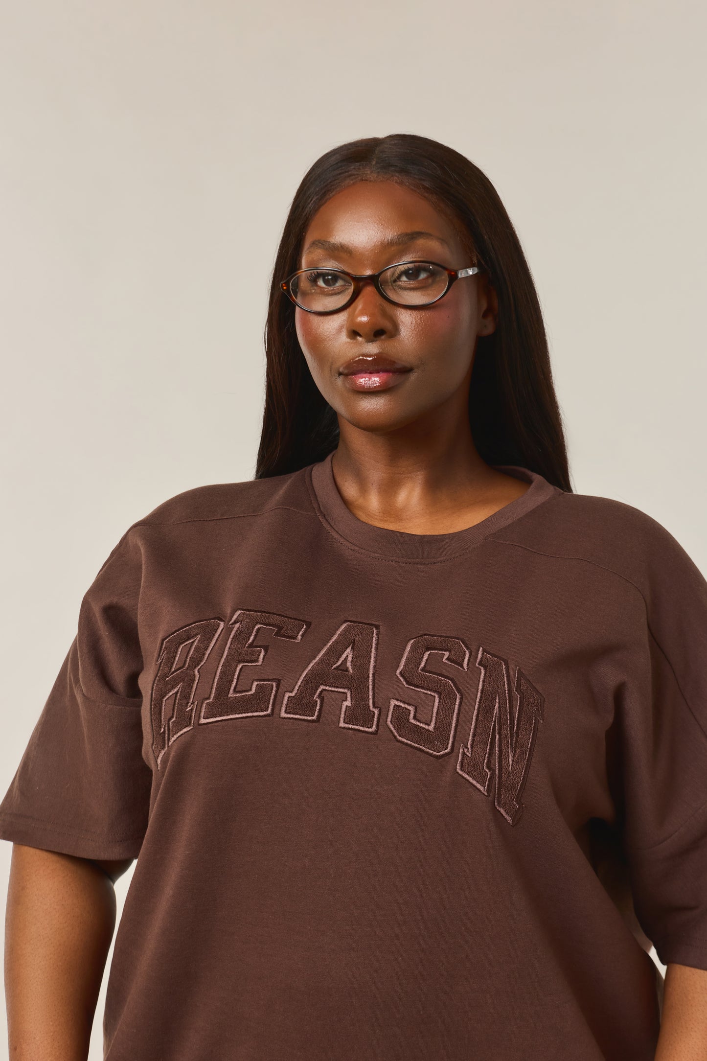 Oversized Branded T-Shirt - Espresso