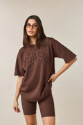 Oversized Branded T-Shirt - Espresso