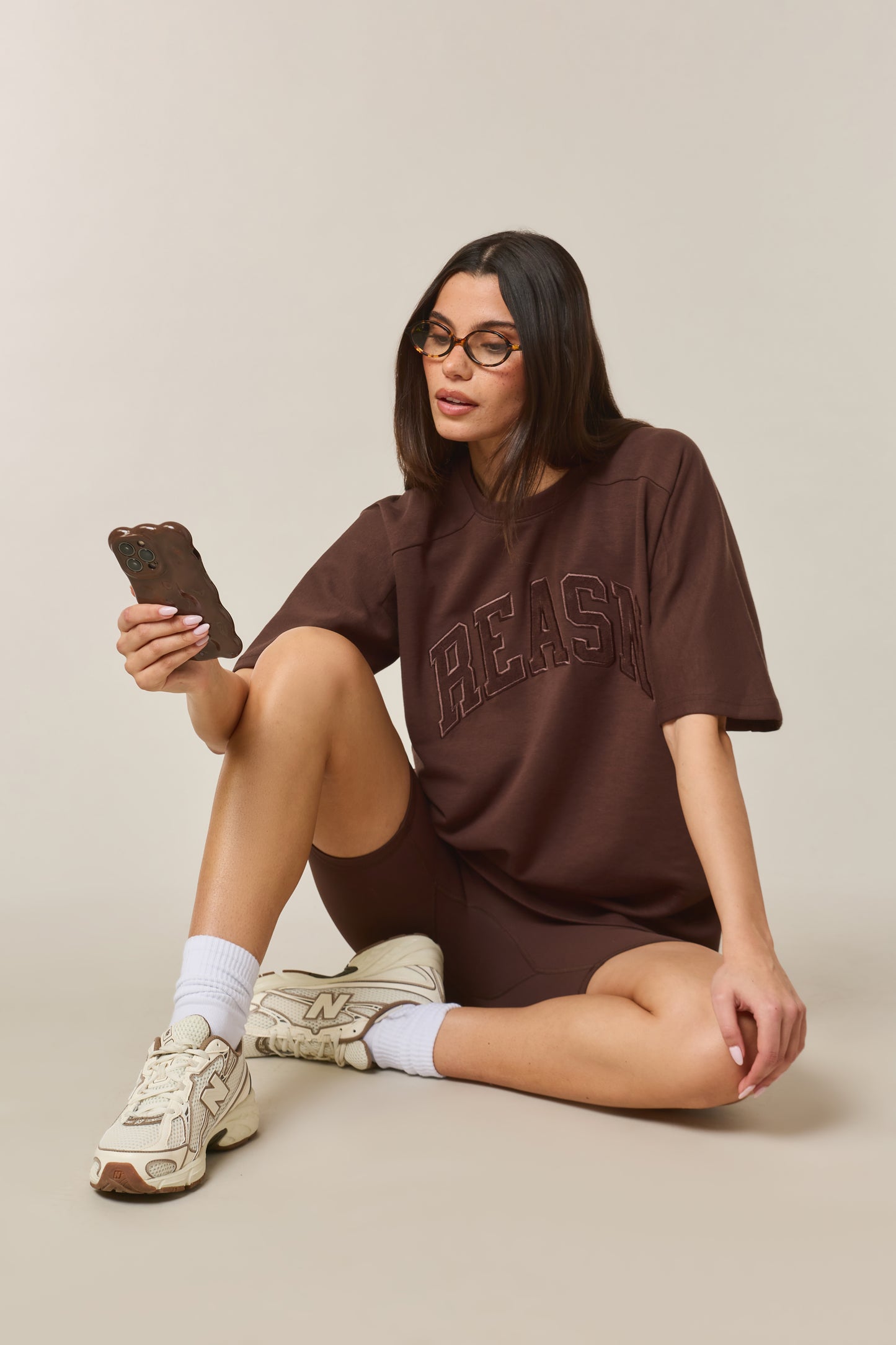 Oversized Branded T-Shirt - Espresso