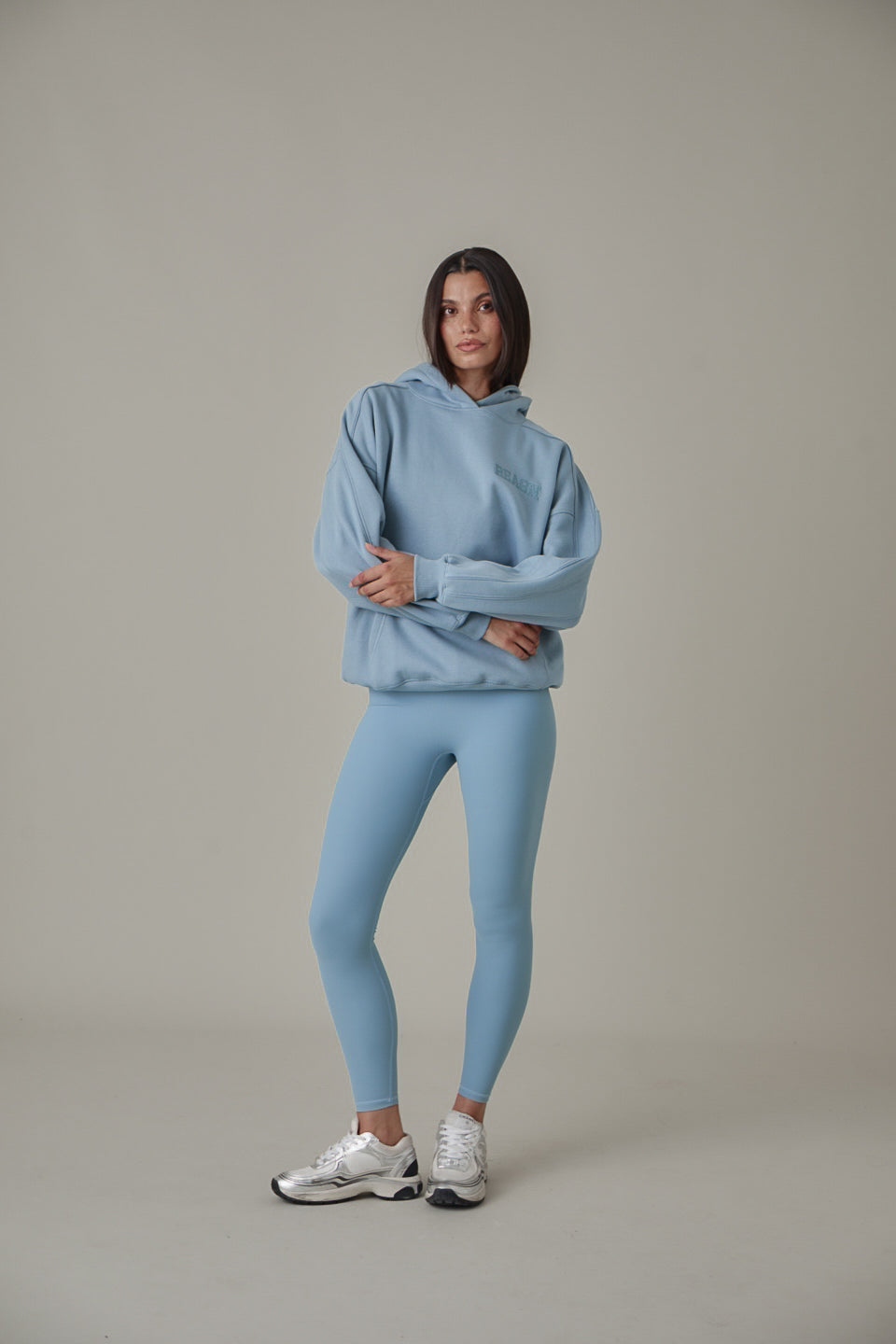 Oversized Branded Hoodie - Spring Lake Blue