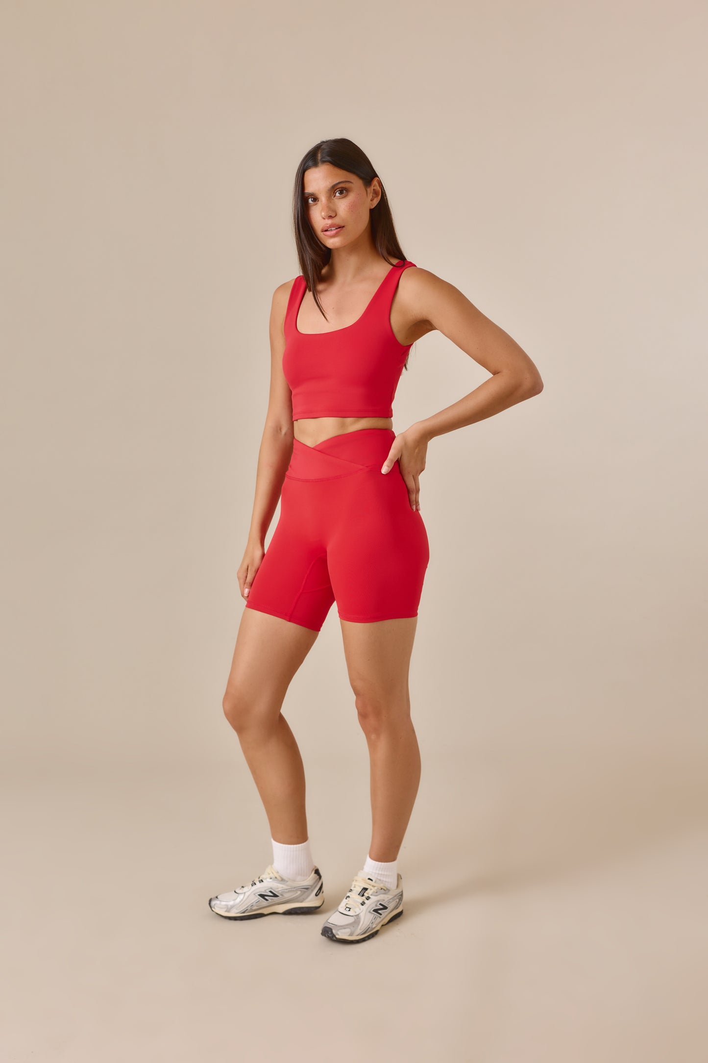 Smoothform Wrap Waistband Cycling Shorts - Jalapeño Red