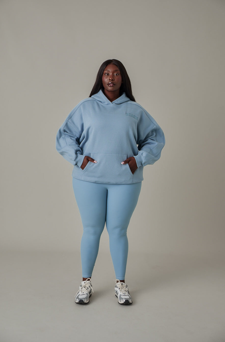 Oversized Branded Hoodie - Spring Lake Blue