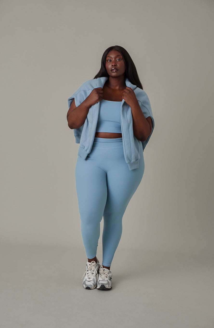 The Sculpt Built In Sports Bra - Spring Lake Blue