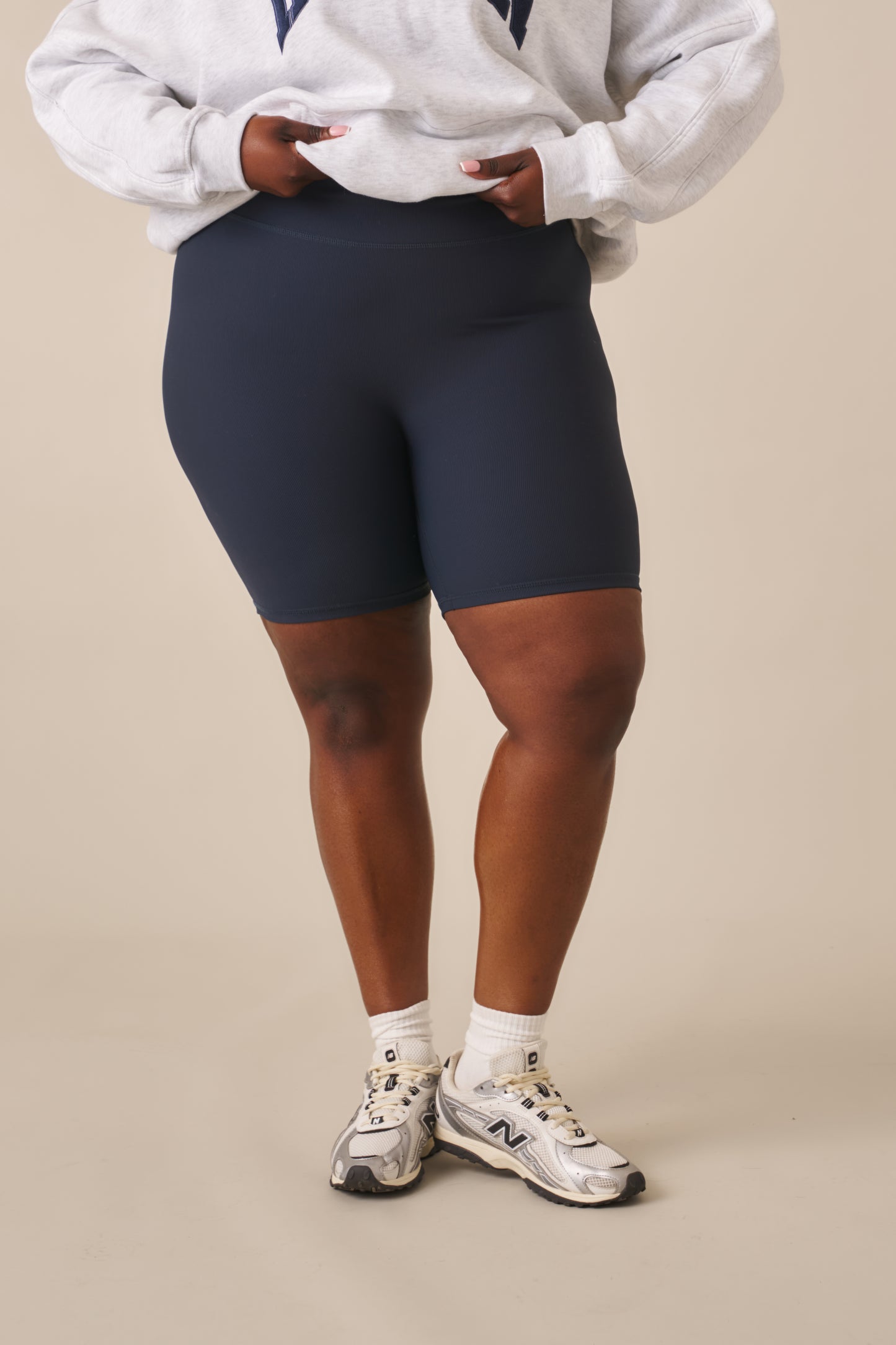 The Sculpt High Waist Cycling Shorts - Midnight Blue