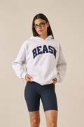 Oversized Branded Hoodie - Grey Marl