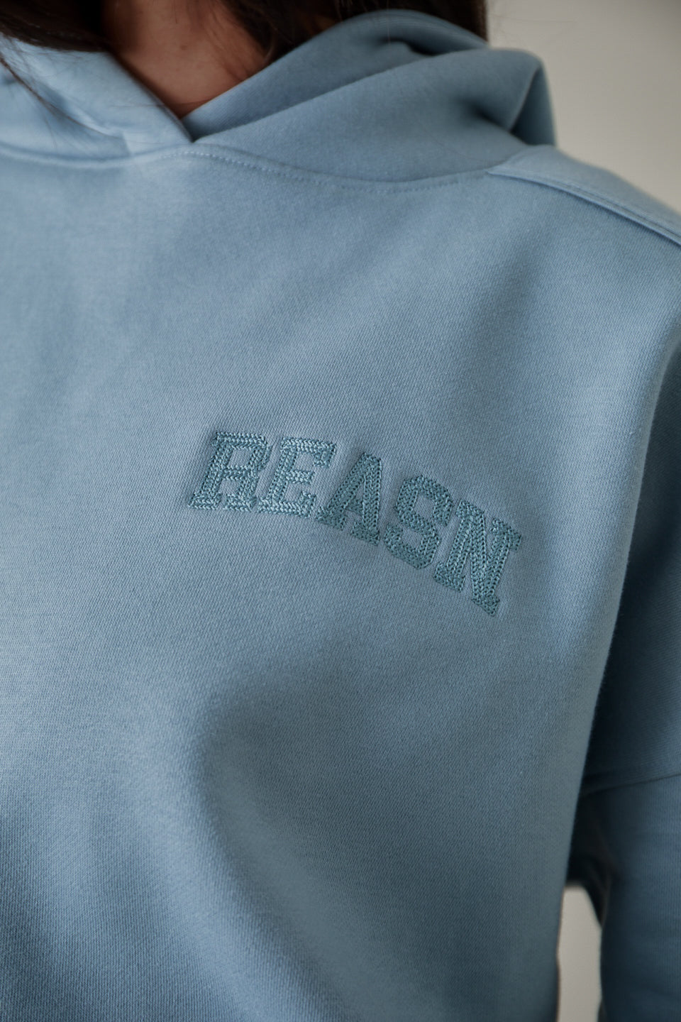 Oversized Branded Hoodie - Spring Lake Blue