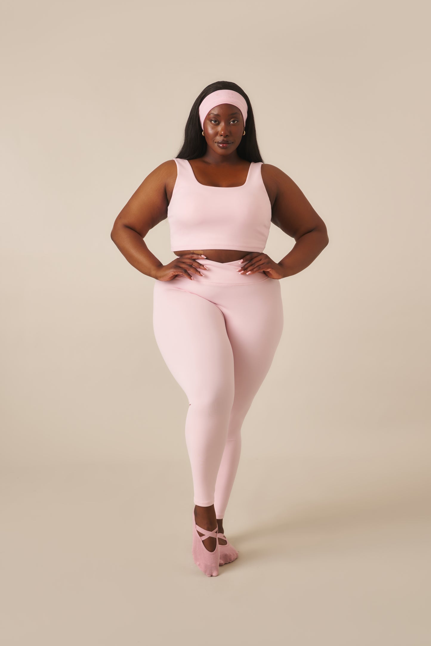 Smoothform Wrap Waistband High Waist Leggings - Ballerina Pink