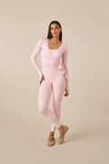 Smoothform Wrap Waistband High Waist Leggings - Ballerina Pink