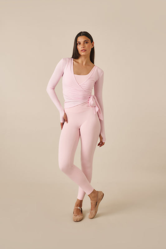 Smoothform Wrap Waistband High Waist Leggings - Ballerina Pink