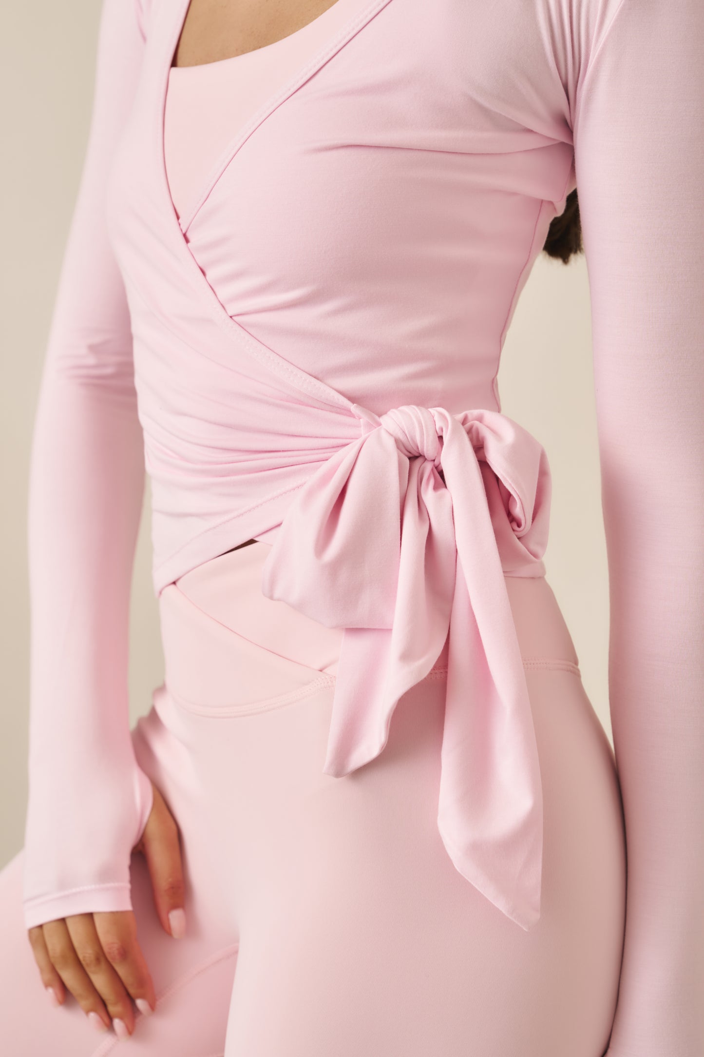 Ballet Wrap Long Sleeve Top - Ballerina Pink