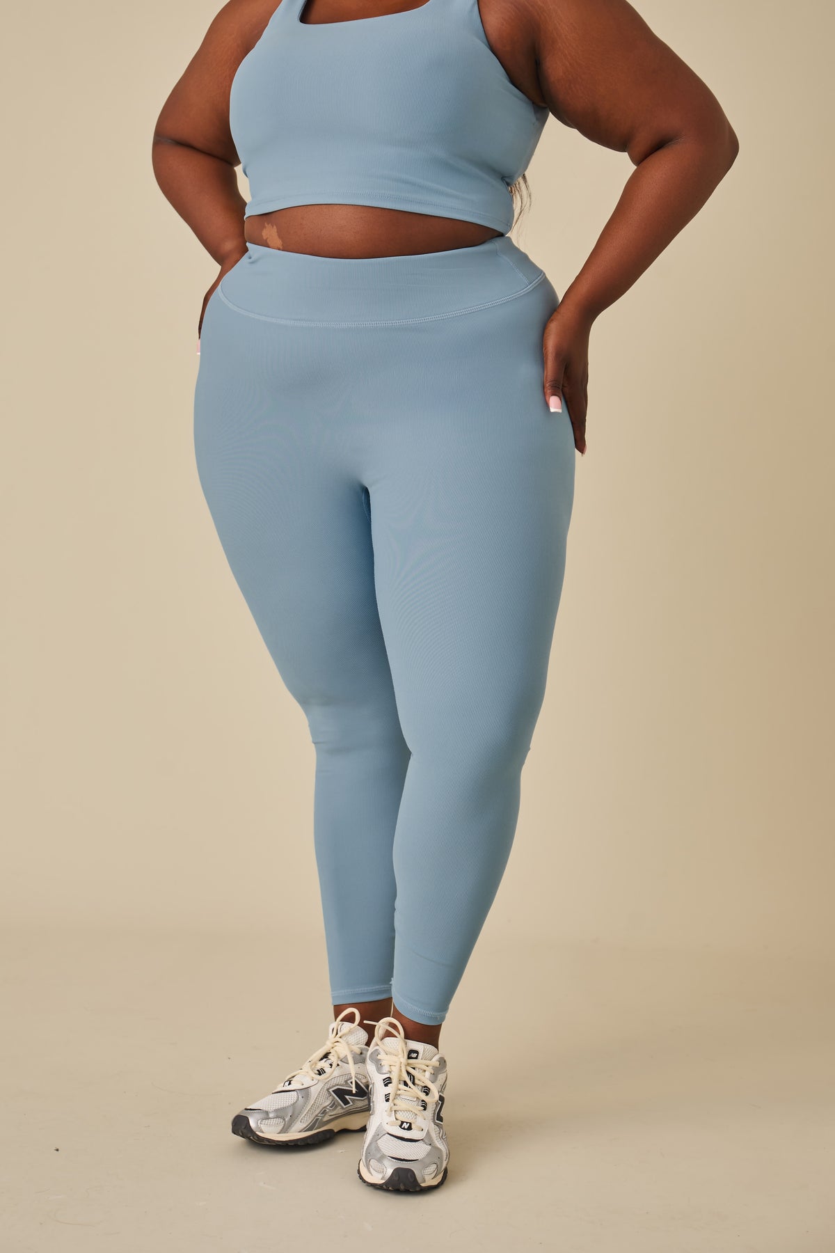 The Sculpt High Waist Leggings - Spring Lake Blue