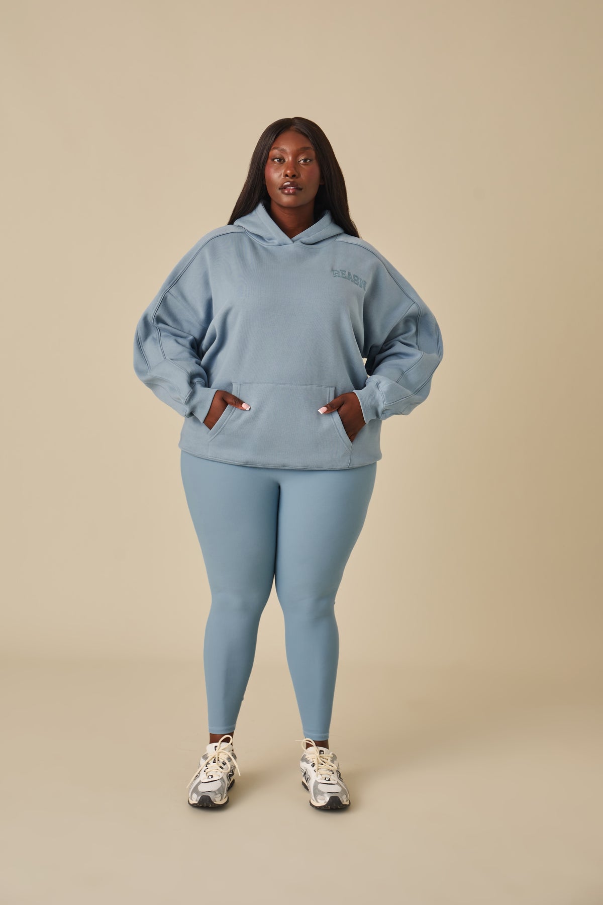 Oversized Branded Hoodie - Spring Lake Blue