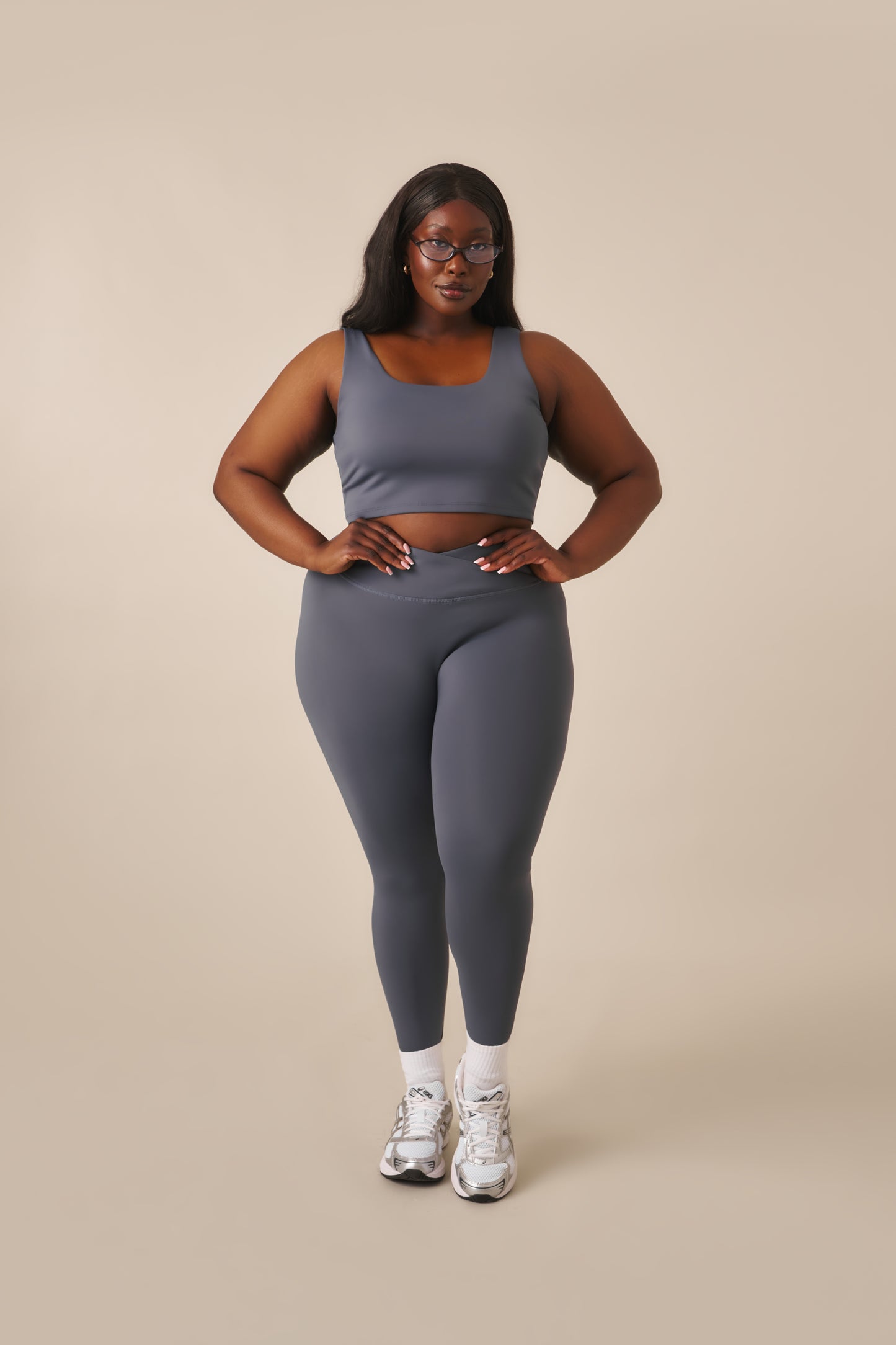 Smoothform Wrap Waistband High Waist Leggings - Slate Blue