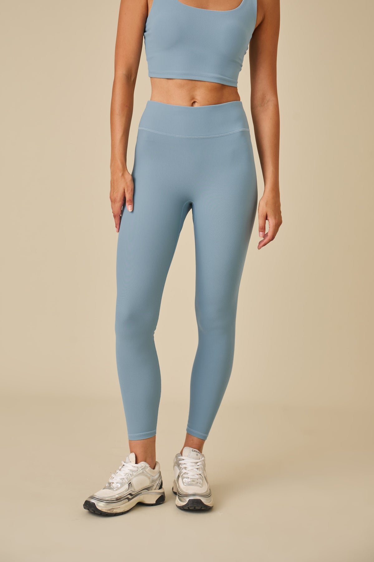 The Sculpt High Waist Leggings - Spring Lake Blue
