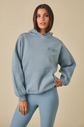 Oversized Branded Hoodie - Spring Lake Blue